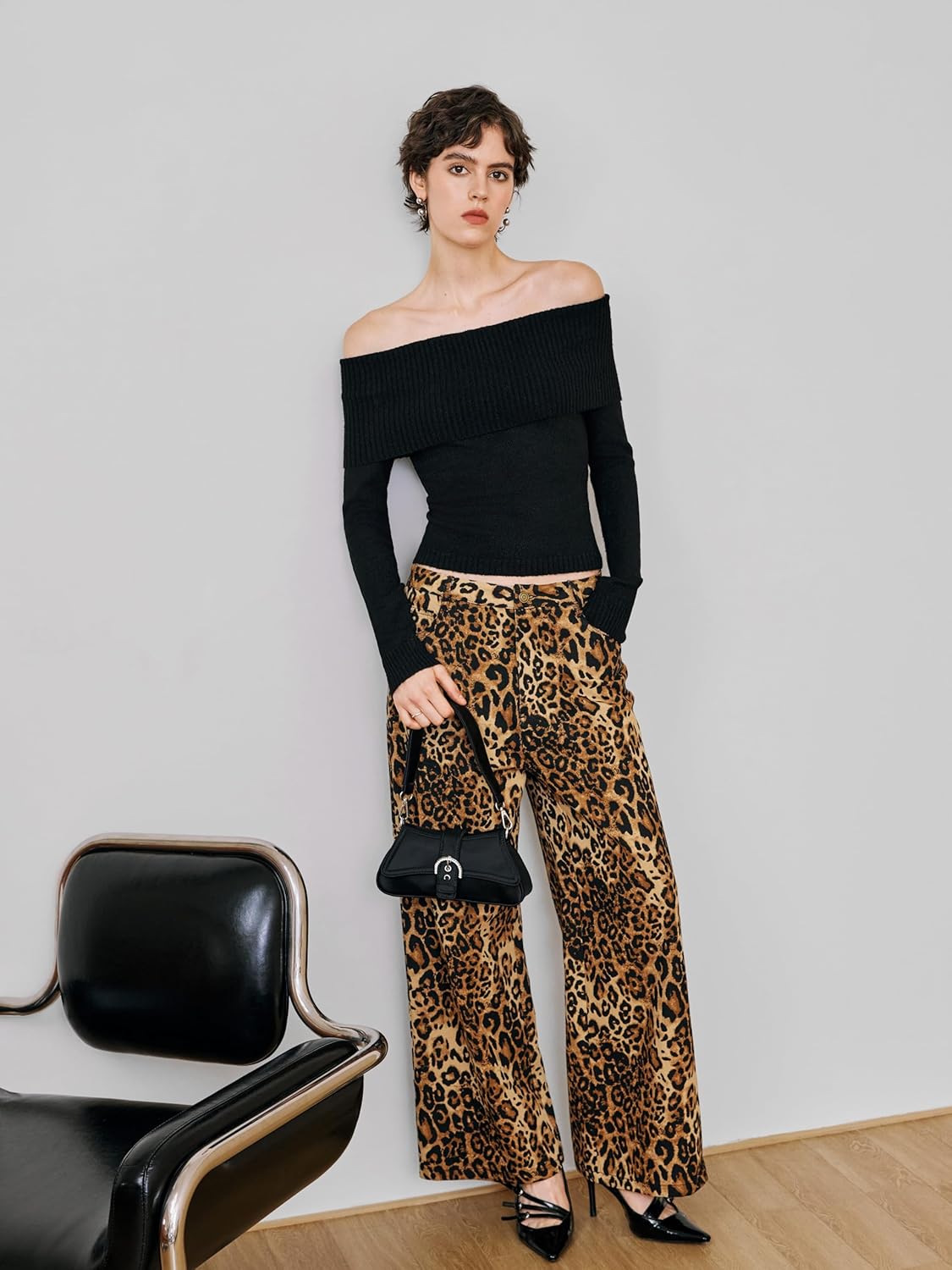 CIDER Women’s Off Shoulder Knitted Long Sleeve Tops Fall Pullover Sweater