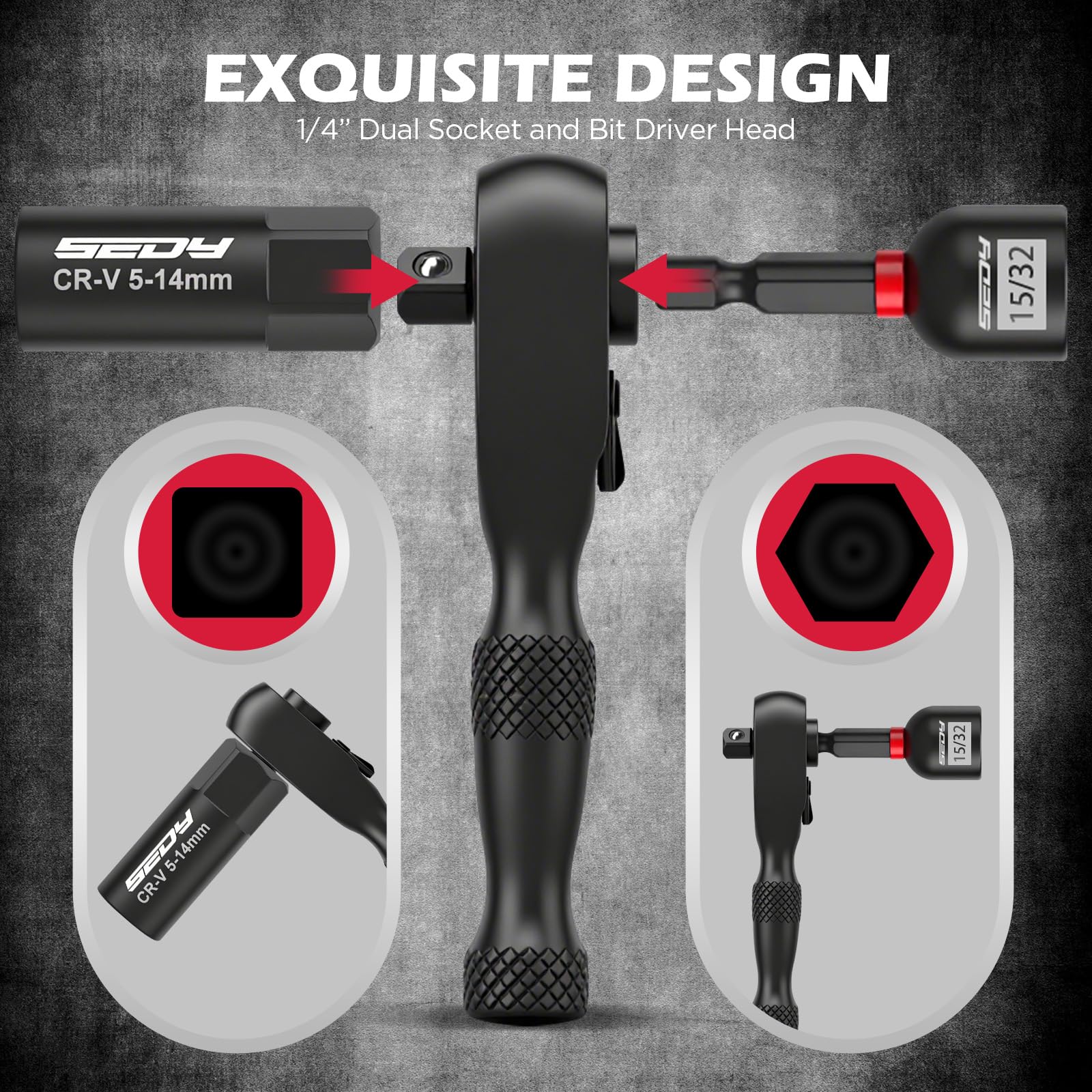 80-Piece Premium Magnetic Impact Nut Driver Set Metric & SAE with Socket Adapters, Bit Holder, Wing Nut Driver, Universal Sockets, Quick Release Extension, Power Bits