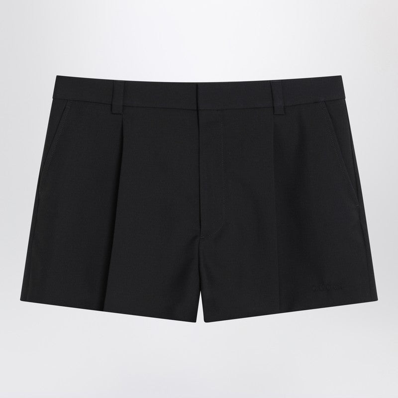 Gucci Shorts Dark Grey In Wool Twill Men