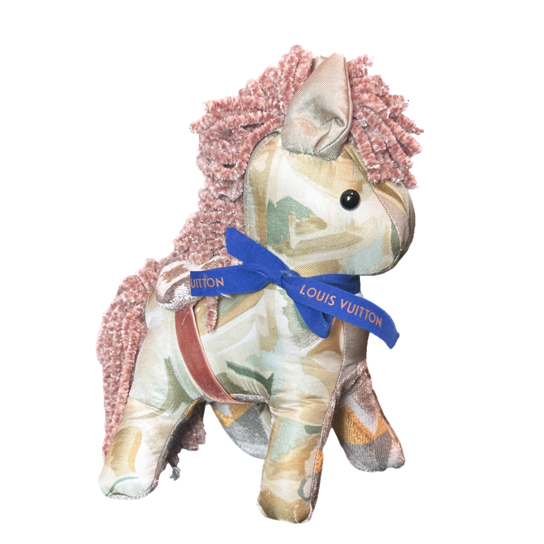 LV Au Fils du Temps Vintage Silk Scarf Patchwork Pony