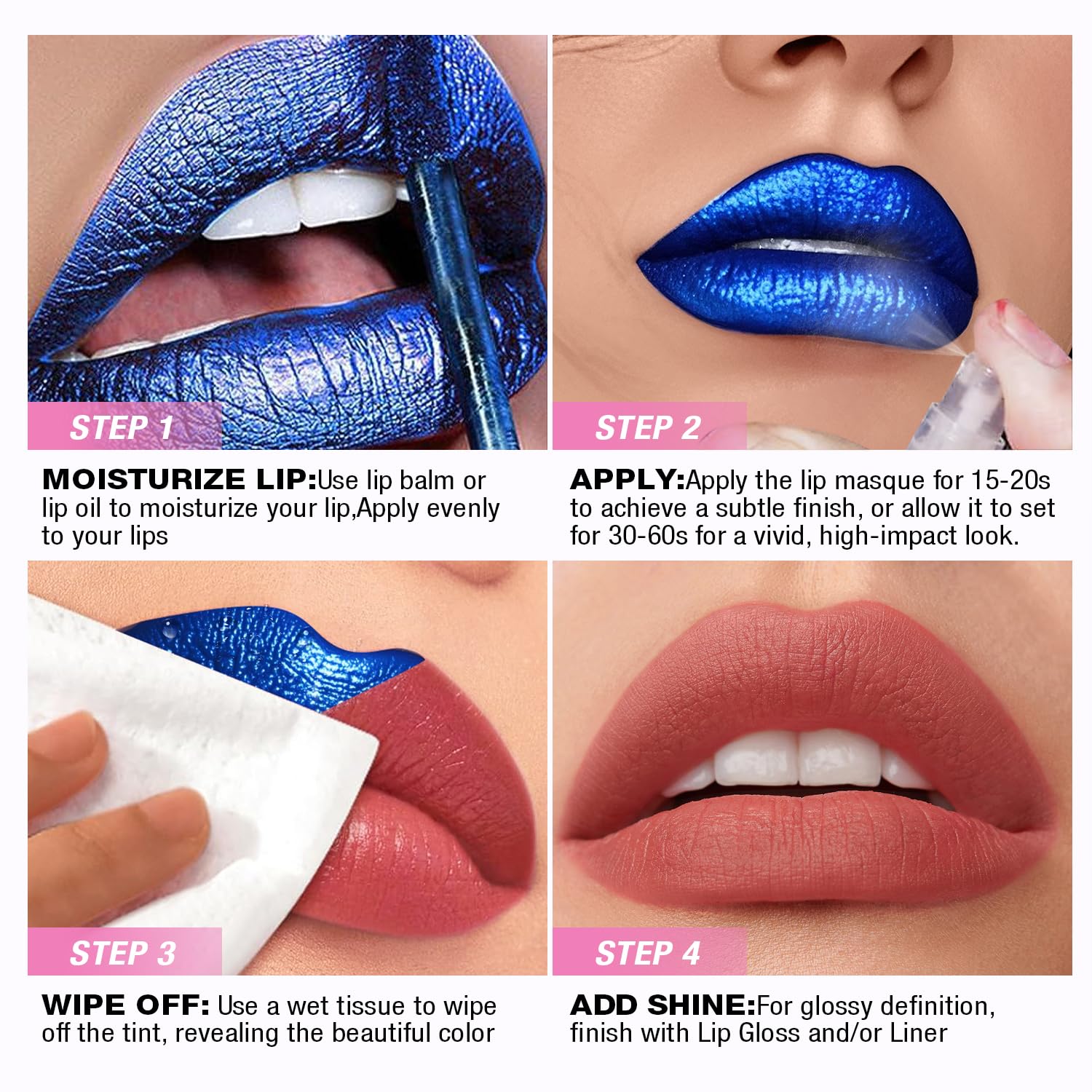 Jolilab Quick Lip Stain Peel Off,Wipe Off,Waterproof,Transfer proof,Highly Pigmented,Ultra Long Lasting Peel Off Lip Makeup With Matte finish for All-day Wear.(#03+04)