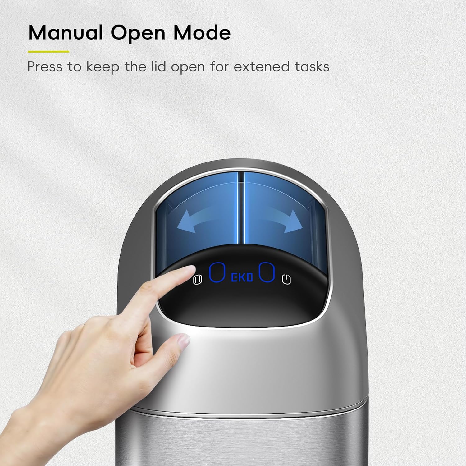 EKO Astro Slim Sensor Trash Can, 10L / 2.6 Gallon Touchless Garbage Bin with Soft-Close Butterfly Lid, Motion Sensor Stainless Steel Trash Can for Bathroom, Kitchen and Office, Waterproof