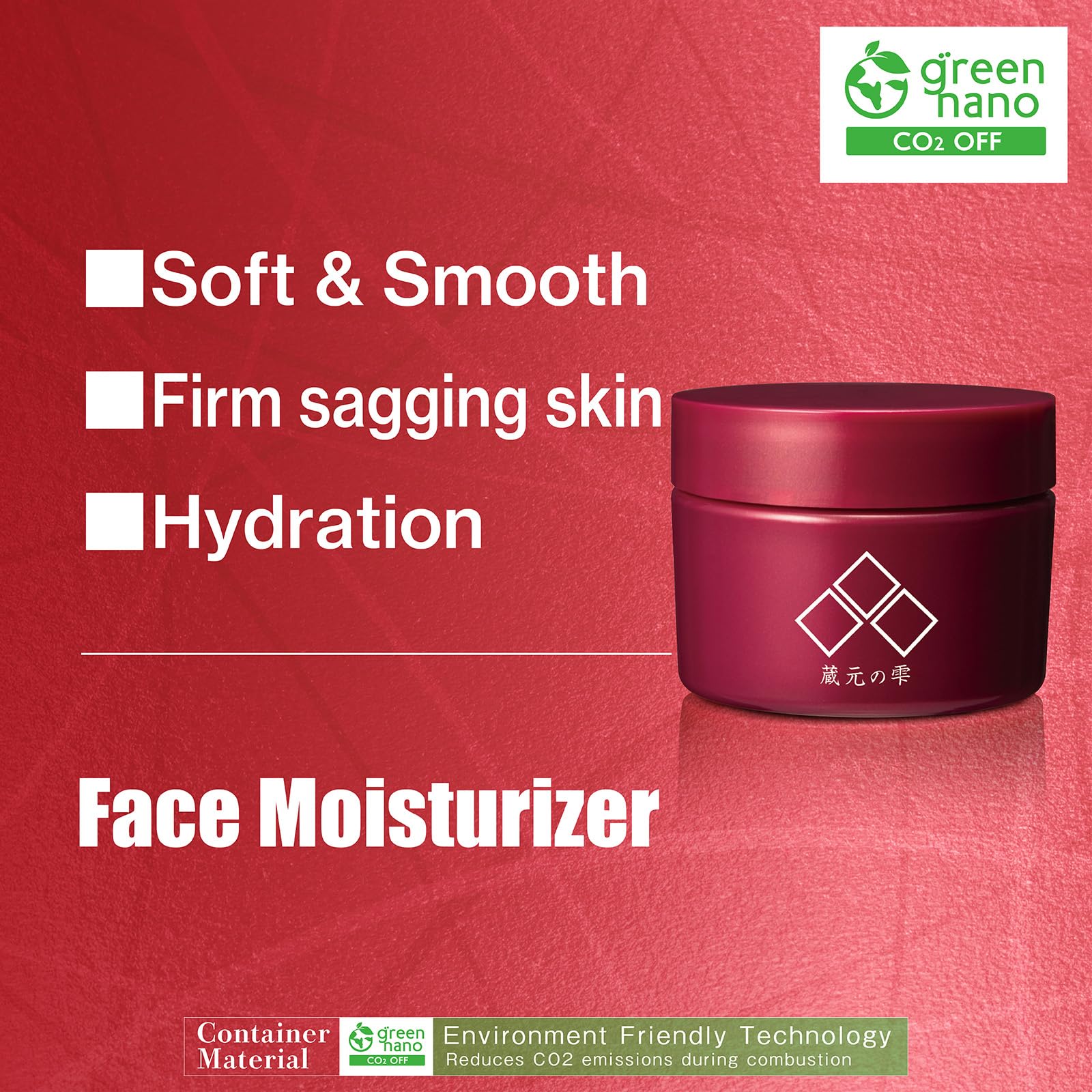 Japanese Moisturizer, Face Cream for Women&Men, Hydrating formula, Smooth skin, Cherry Blossom sakura extract, Vitamin C, AHA, “Kuramoto-no-Shizuku”, Paraben Free, Cruelty Free (0.7 oz)