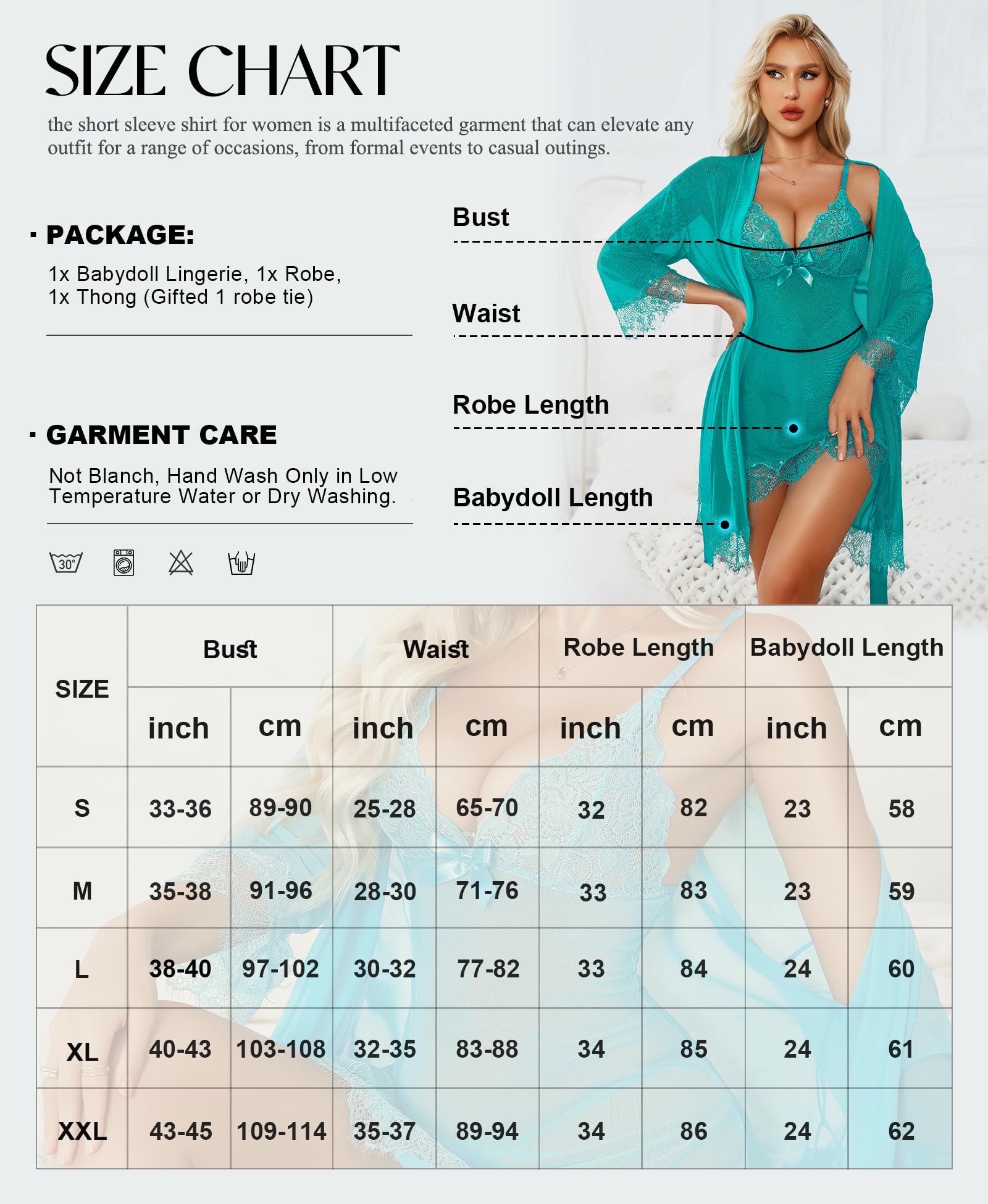 RSLOVE Women Sexy Lingerie Set 3 Piece Babydoll & Lace Kimono Robe Strap Chemise Mesh Nightgown Wine Red M