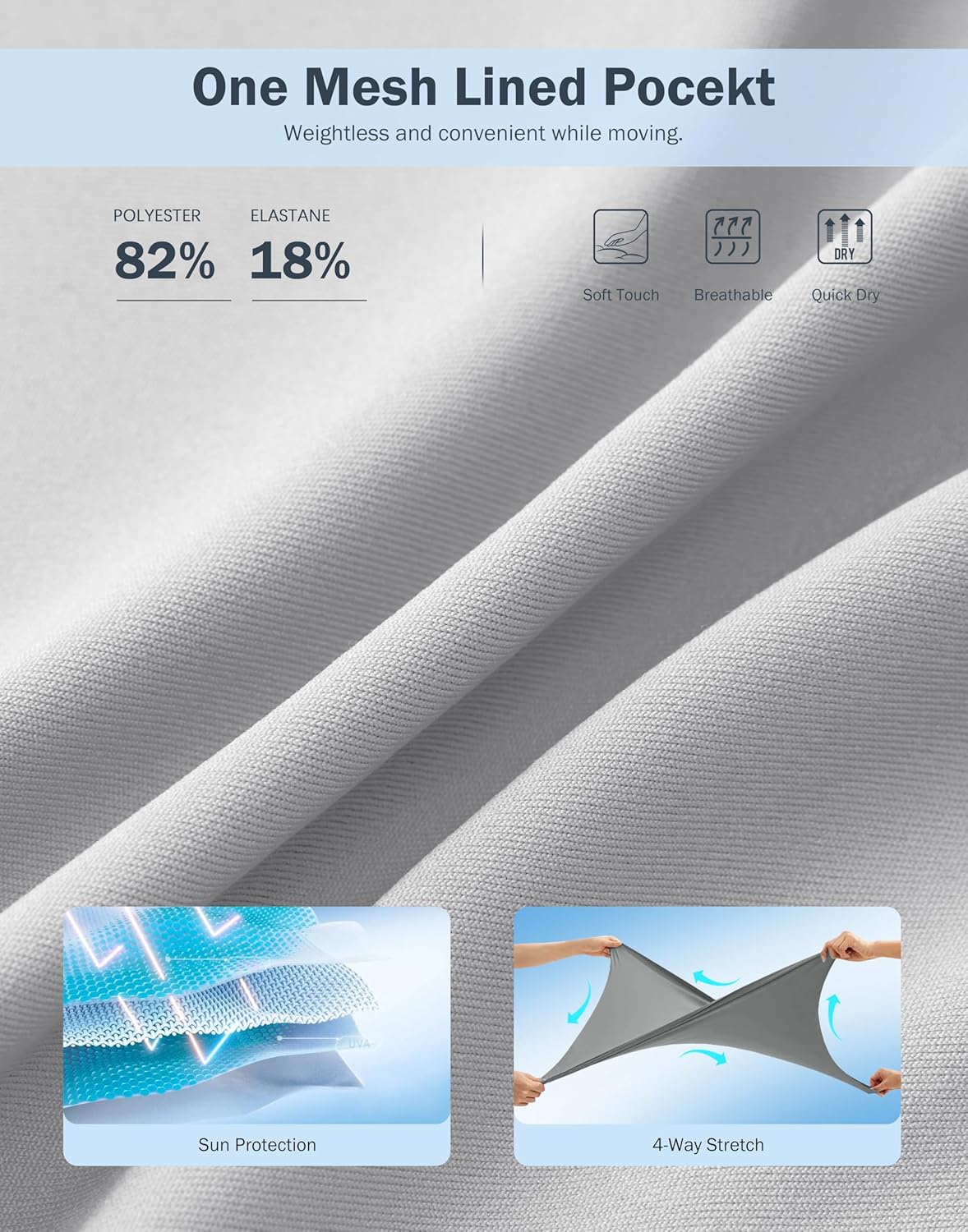 SANTINY 18" Skorts for Women 3 Pockets High Waist Long Athletic Tennis Skirt Golf Skort for Casual Summer Travel