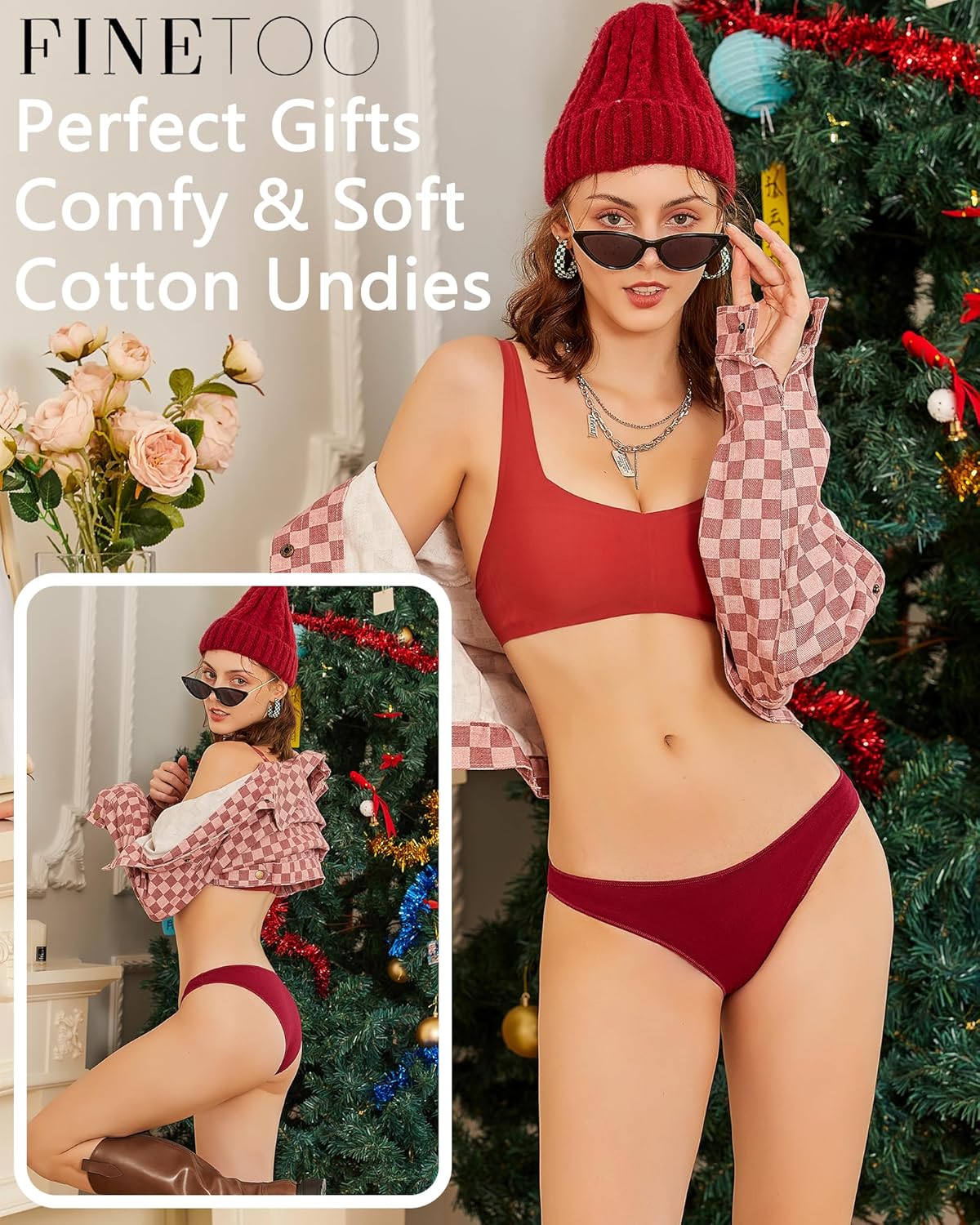 6 Pack Cotton Underwear for Women Cute Low Rise Bikini Panties High Cut Breathable Sexy Hipster Womens Cheeky S-XL