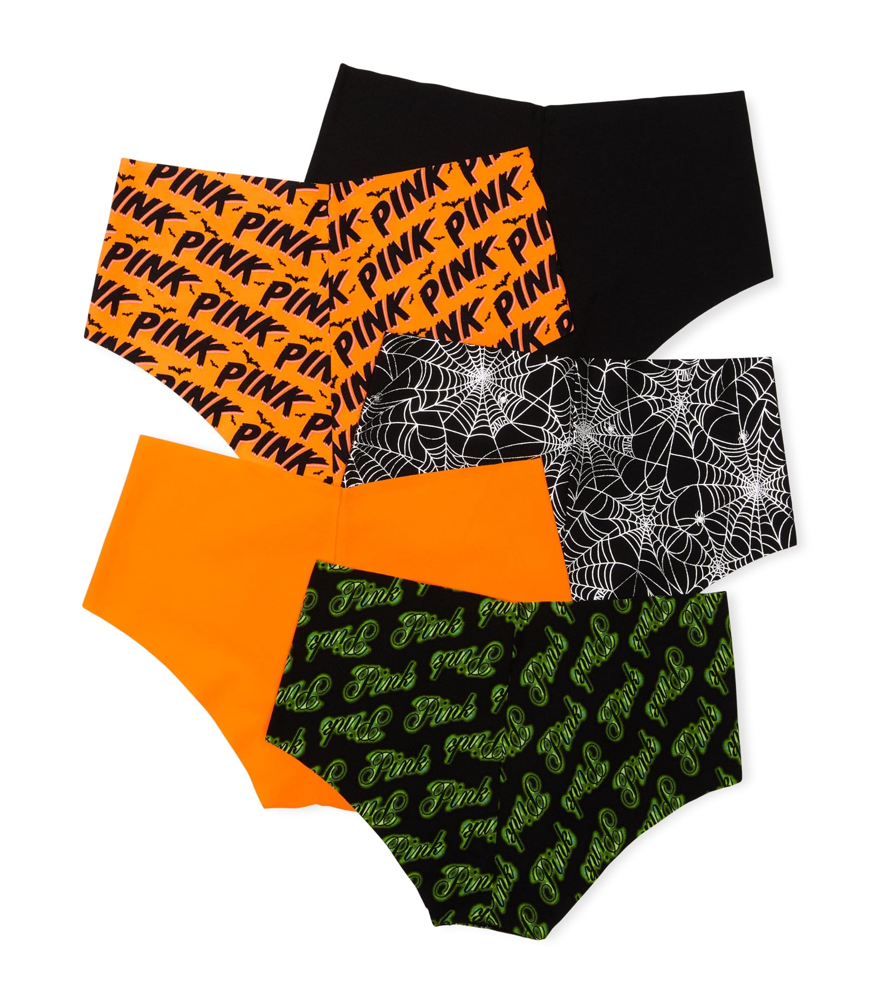 Victoria's Secret PINK Women's No Show Cheeky Underwear, Panties for Women, Halloween Pack, M