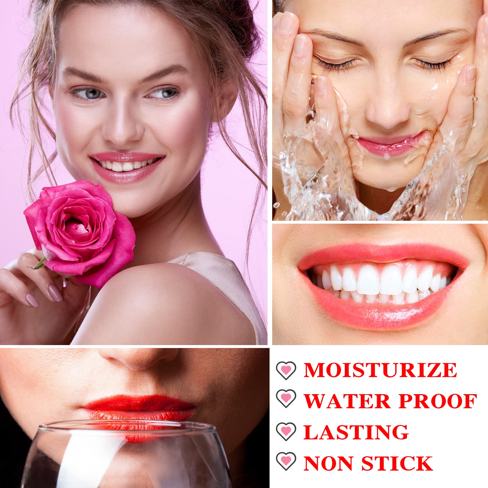 4 Pack Aloe Vera Lipstick,Long Wear Nourishing Lip stick,Waterproof Moisturizing Color Changing Lip Balm Lipstick,Lip Gloss,Magic Temp Color Change Matte Lip Gloss Makeup