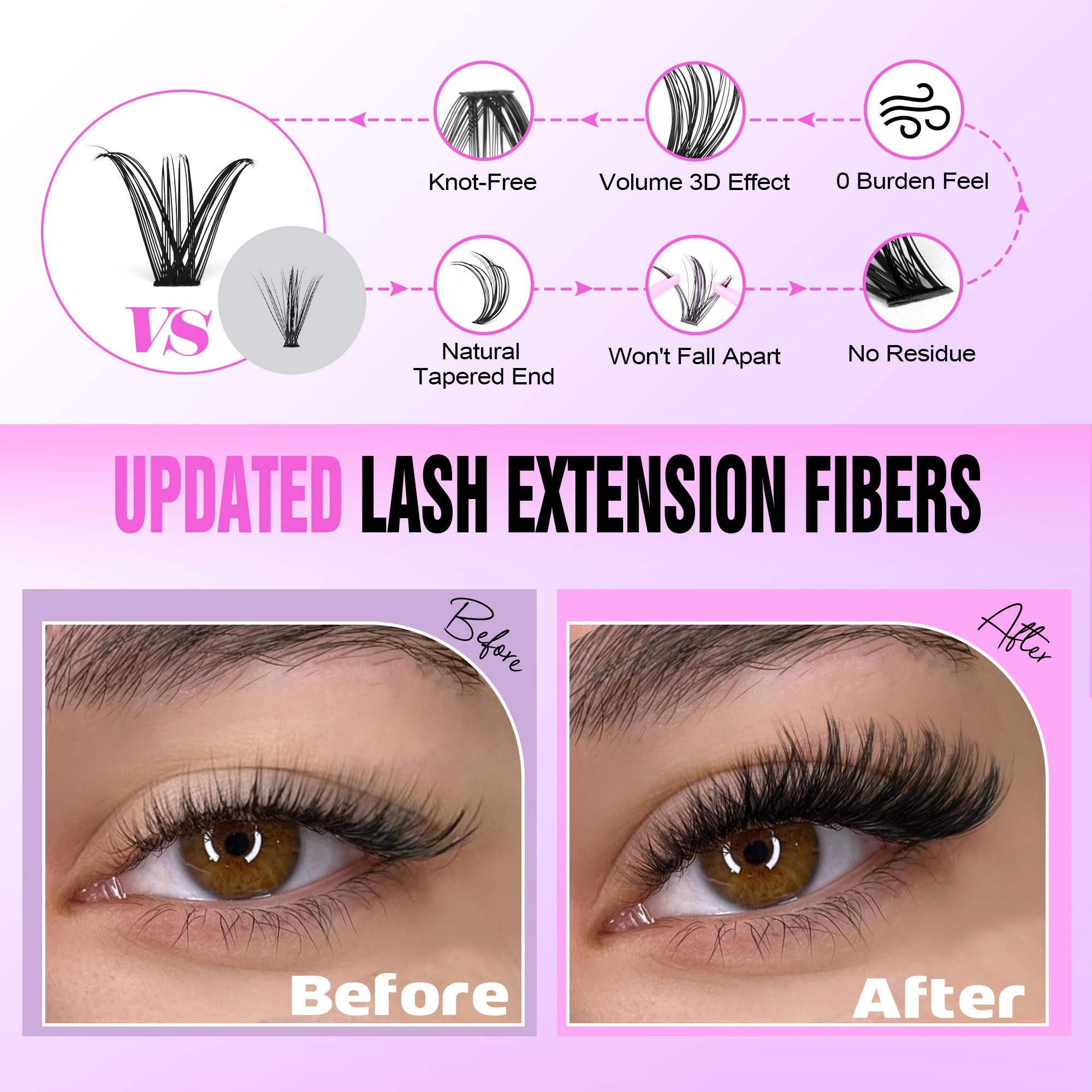 Pawotence Lash Extension Kit DIY 280pcs Lash Clusters Eyelash Extension Kit, 9-16mm 30D 40D Individual Lashes Kit with Lash Bond and Seal, Lash Tweezers for Self Use (30D&40D, 0.07D, 9-16mm, Kit)