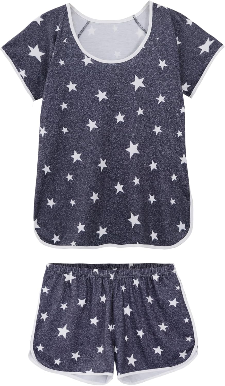 Hilinker Womens Sexy Pajama Set Ruched Lace Trim Cami and Shorts Summer Cute Pjs 2 Piece