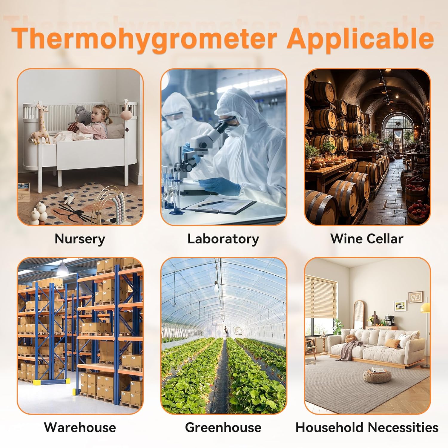 YT606 Temperature Humidity Meter High Precision Digital Hygrometer with Ambient, Relative Humidity, Dew Point, Wet Bulb Thermometer for Indoor Outdoor, Digital Thermometer Min/Max Hold, LCD Backlight