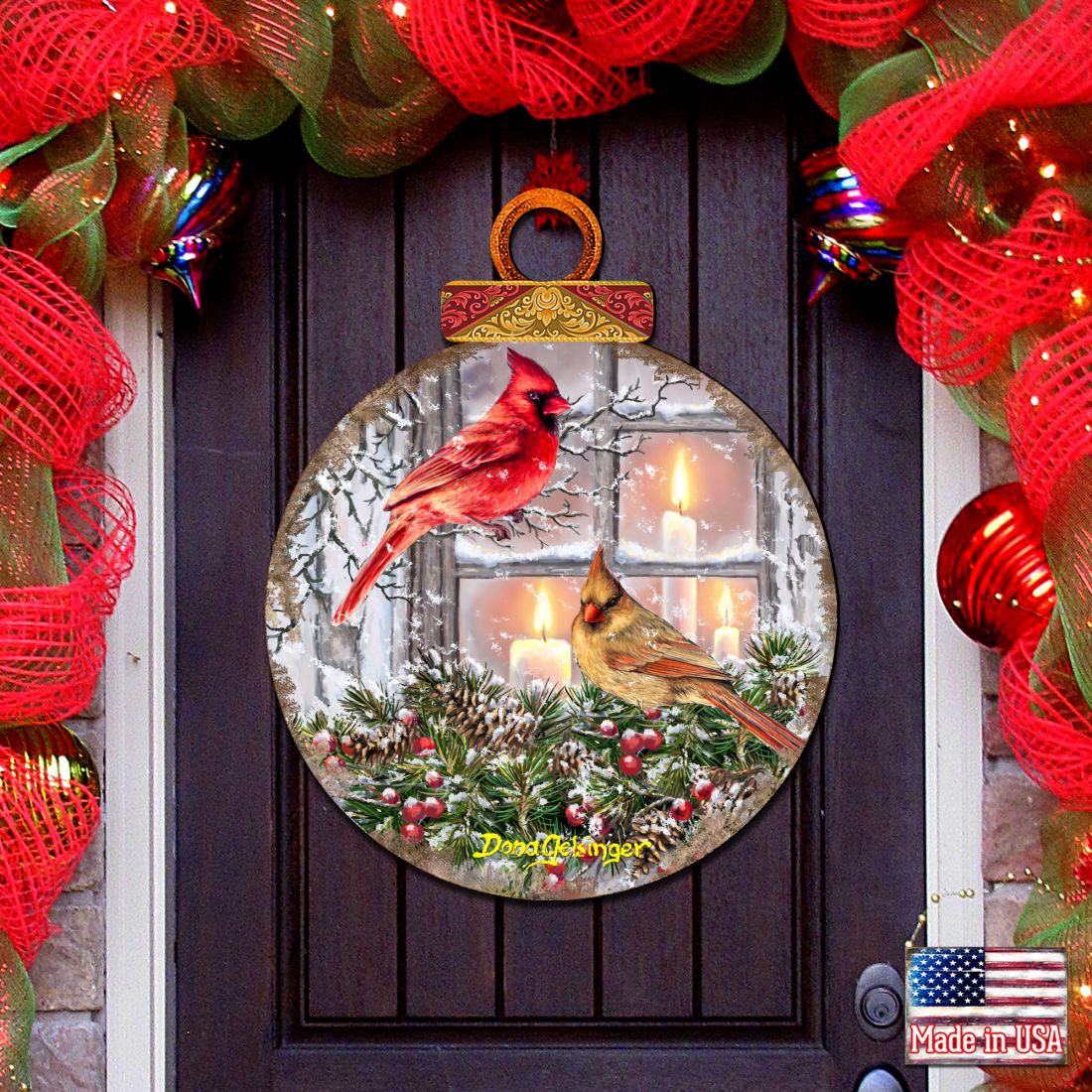 House Birds Holiday Door Decor by D. Gelsinger - Christmas Decor - 8421126H-DG
