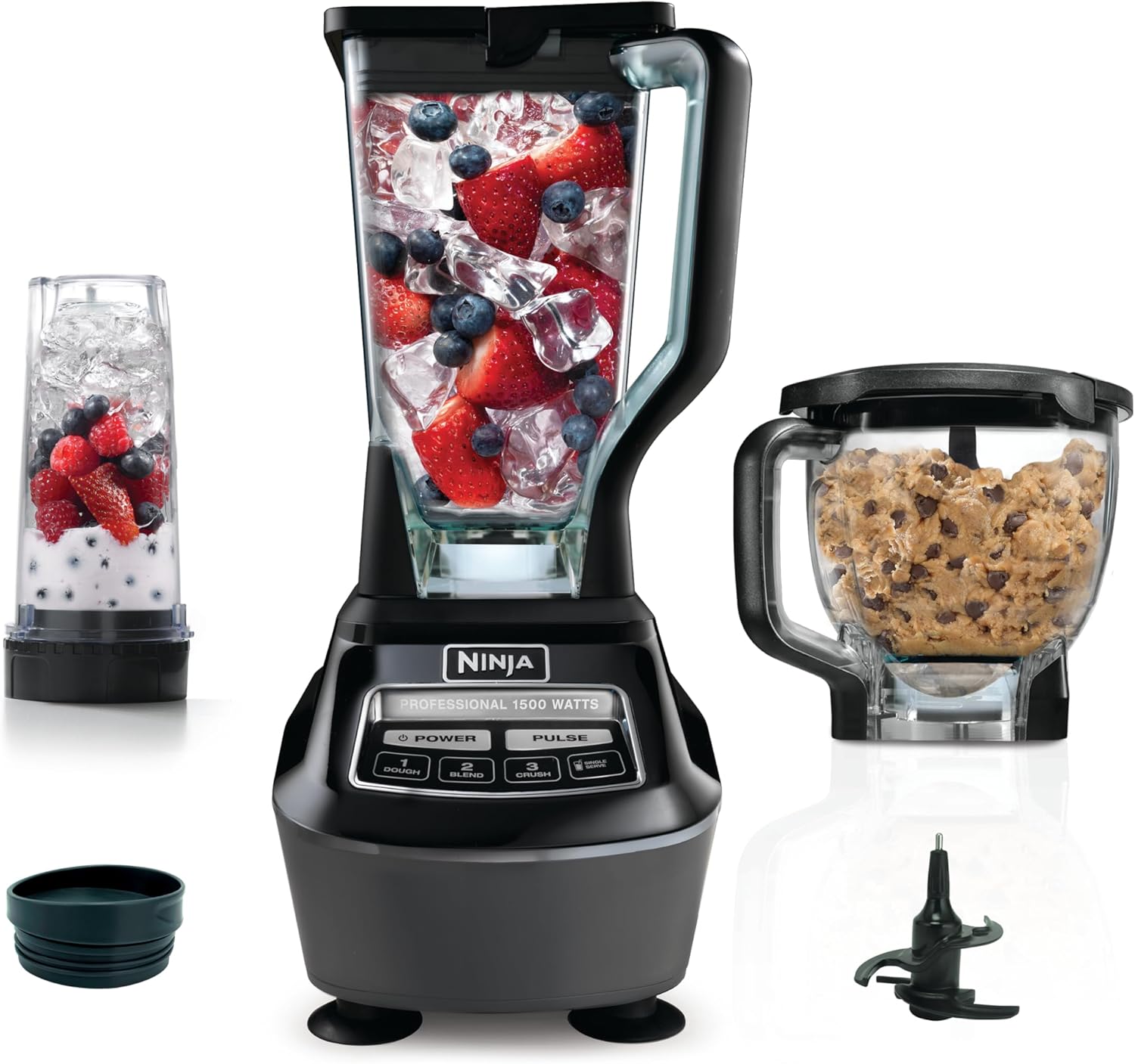 Ninja Mega Kitchen System, 1500W, 72 oz. Full-Size Blender & 8-Cup Food Processor with (2) 16 oz. To-Go Cups, Total Crushing Technology - Smoothies, Ice Crushing, Purees, Dough & More, Black, BL770
