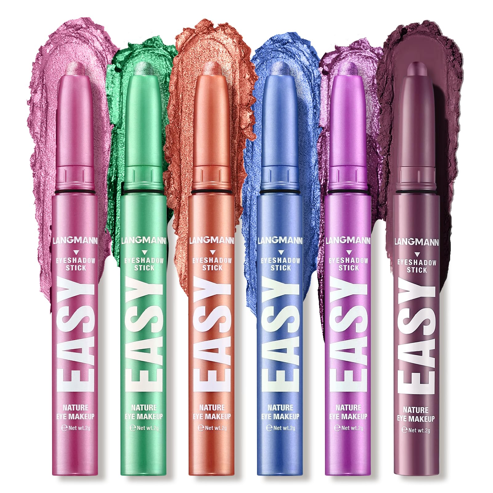 Jolilab Eyeshadow Stick Set, 8 Colors Matte Professional Bright-Colored Contouring and Highlight Eyeshadow Stick, Cream Waterproof Long Lasting High Pigmented Eye Shadow. (8, EYESHADOW B)