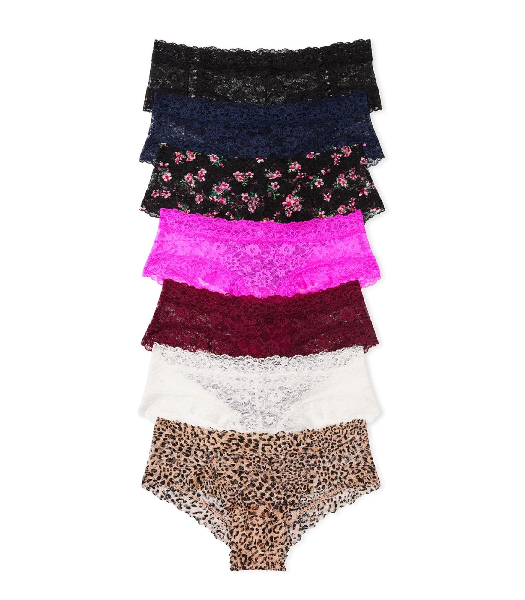 Victoria's Secret Lace Cheeky Panty Pack, Cheeky Panties for Women, Lace Panties, Hipster Panties, Ladies Underwear, Neutral Mix (M)