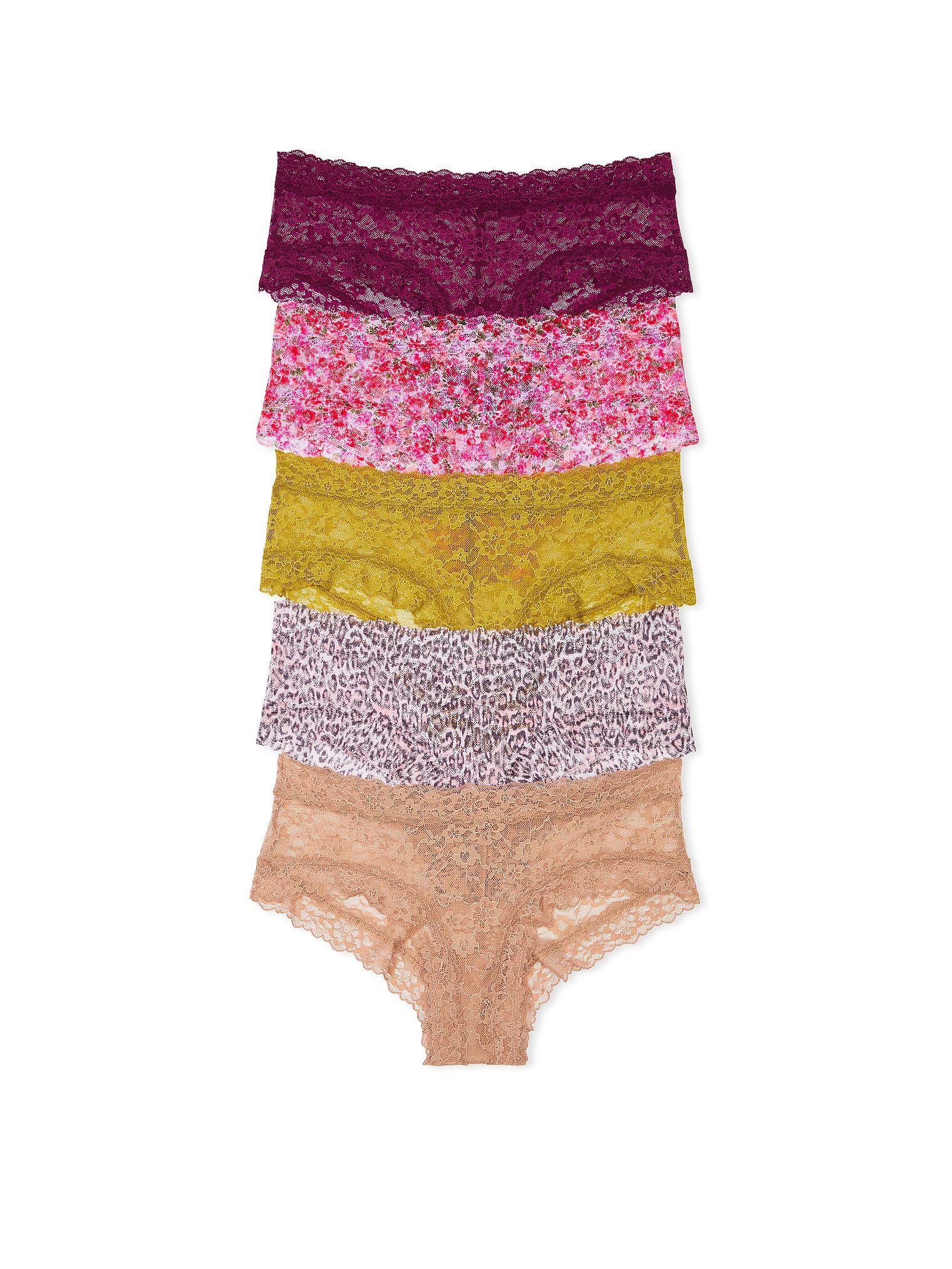 Victoria's Secret Lace Cheeky Panty Pack, Cheeky Panties for Women, Lace Panties, Hipster Panties, Ladies Underwear, Neutral Mix (M)