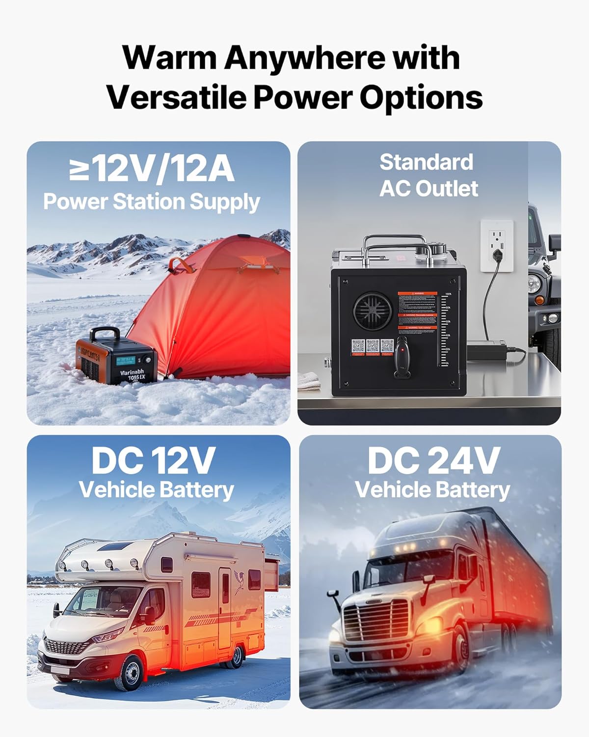 VEVOR Diesel Heater 8KW, DC 12V/24V, All in One Portable Diesel Air Heater with Bluetooth APP Control, Remote Control and LCD Screen, 1.9 Gal Fuel Tank for Trucks, Vans, RVs, Campers, and Garages
