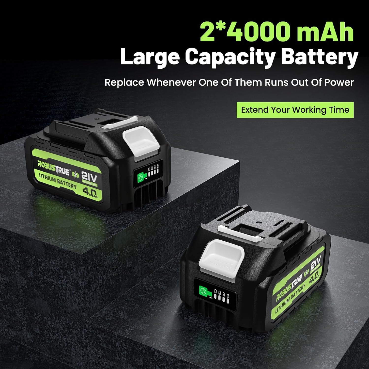 Cordless Impact Wrench 738ft-lbs (1000N.m), High Torque Brushless 1/2 Impact Gun, 2 x4.0Ah Battery 21V Max, Fast Charger, 4 Sockets, Impact Wrench for Home Car Tires Truck Mover