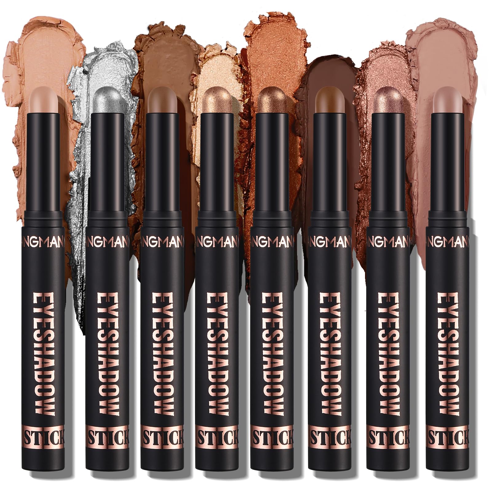 Jolilab Eyeshadow Stick Set, 8 Colors Matte Professional Bright-Colored Contouring and Highlight Eyeshadow Stick, Cream Waterproof Long Lasting High Pigmented Eye Shadow. (8, EYESHADOW B)