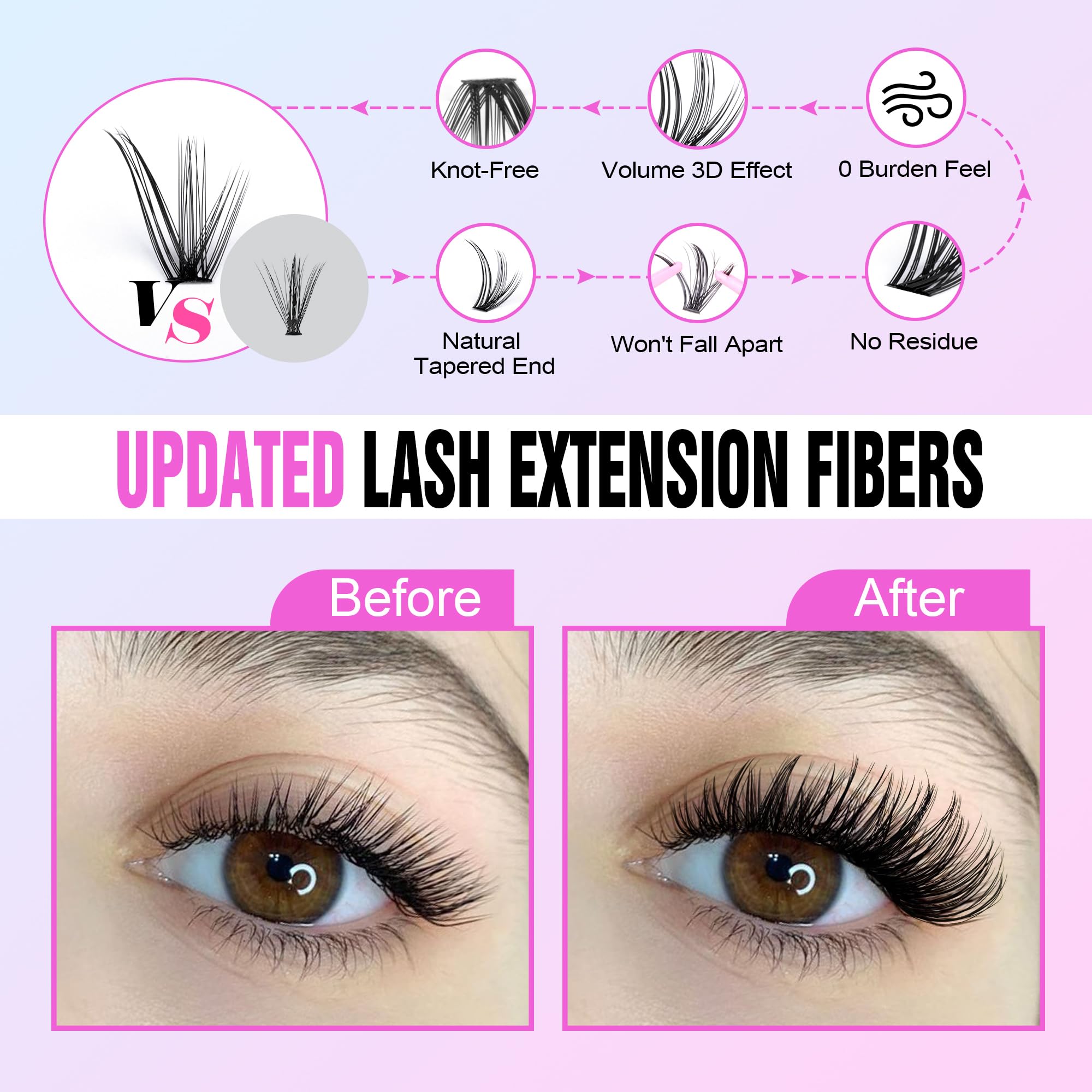 Pawotence Lash Extension Kit DIY 280pcs Lash Clusters Eyelash Extension Kit, 9-16mm 30D 40D Individual Lashes Kit with Lash Bond and Seal, Lash Tweezers for Self Use (30D&40D, 0.07D, 9-16mm, Kit)