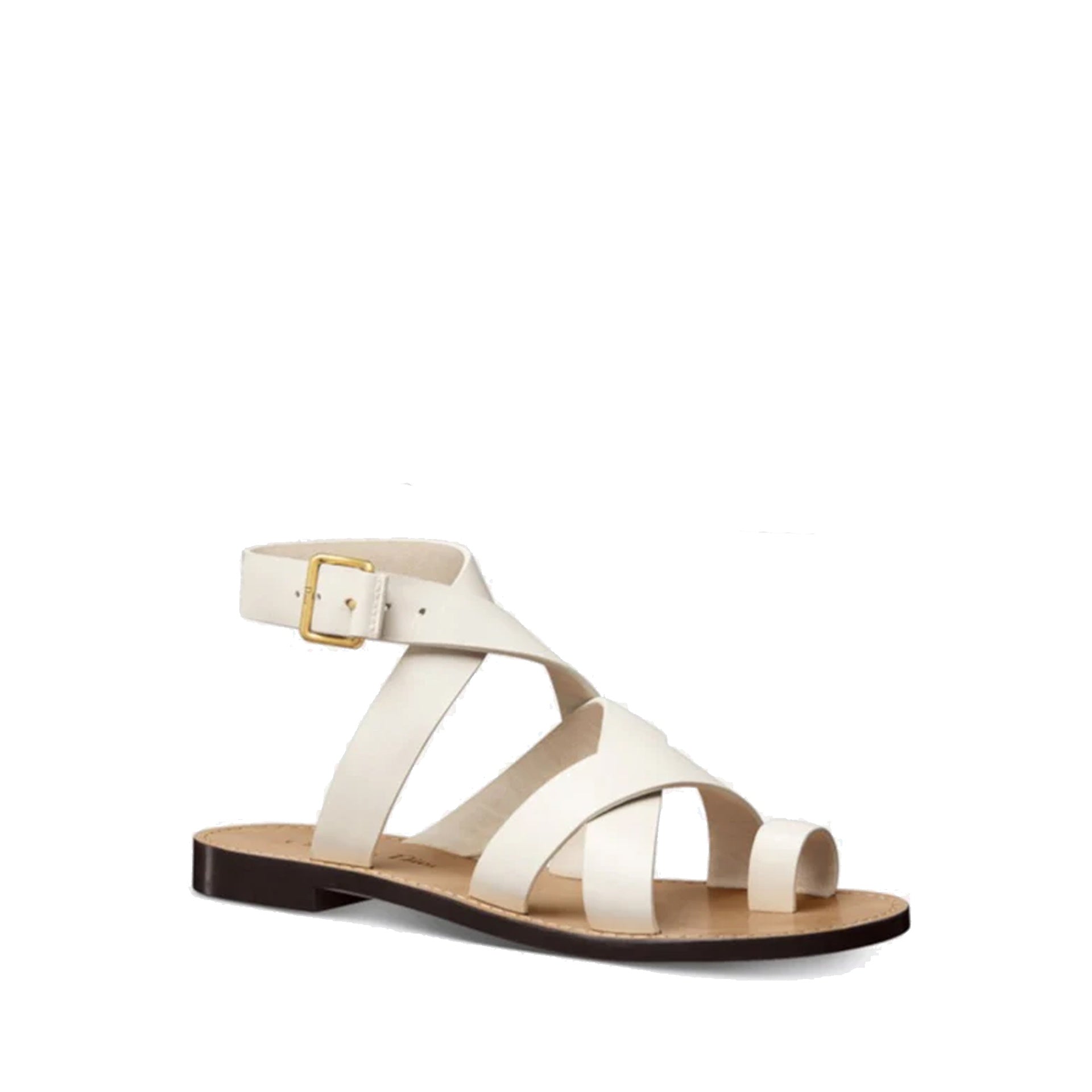 Dior Sun Leather Flat Sandals Women
