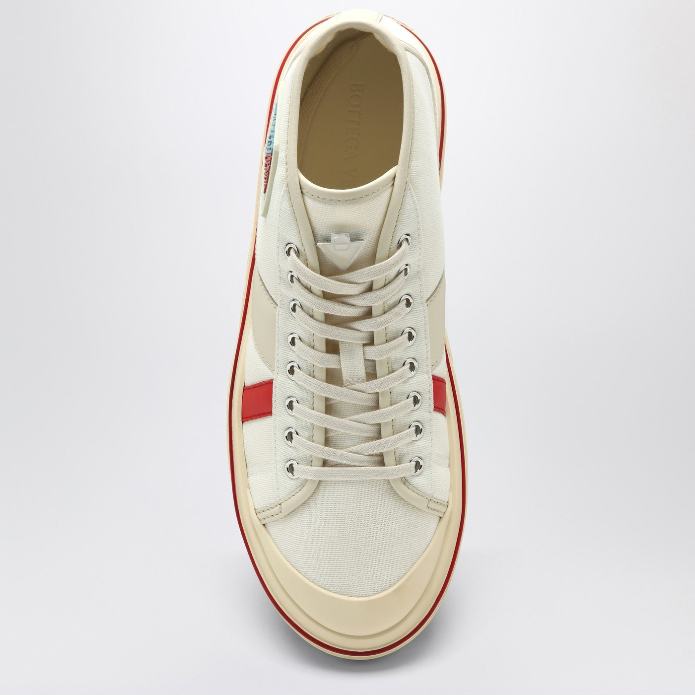 Bottega Veneta Men Eliot Sneakers In Ivory/Red