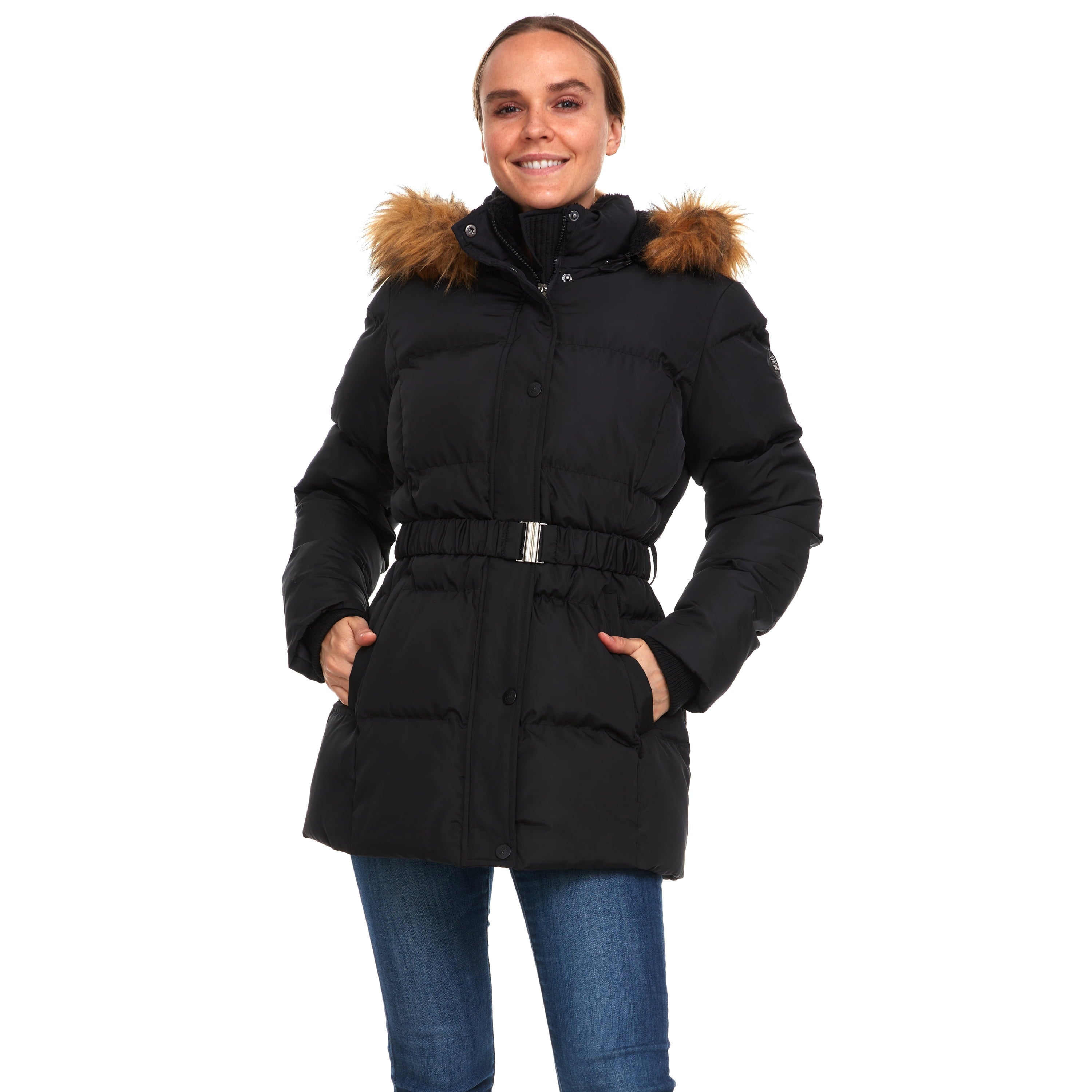 Beverly Hills Polo Club Women's Quilted Puffer Coat with Hood (Standard and Plus Size) by Steals