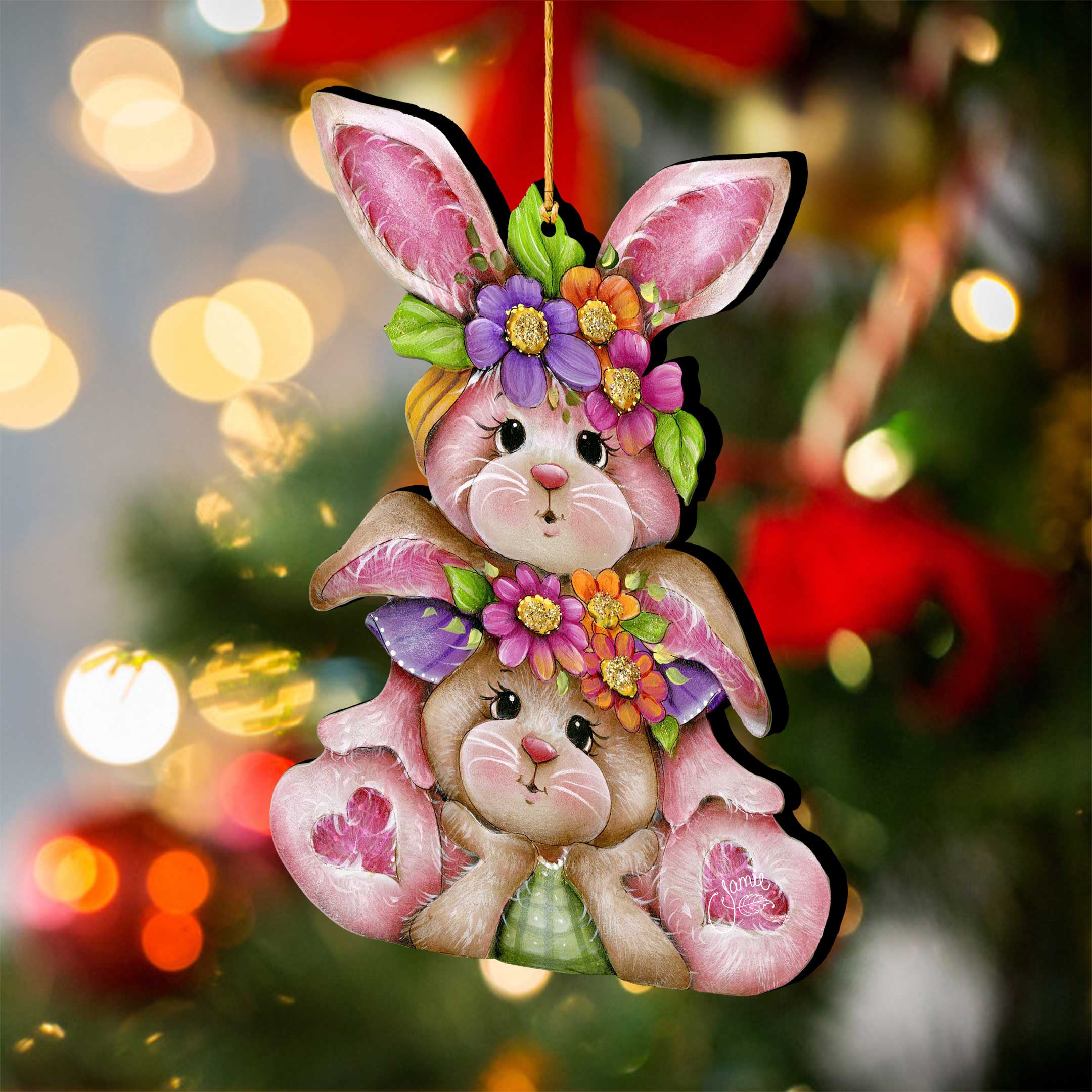 Rustic Bunny Ornaments - Easter Spring Decoration - Easter Gift by J. Mills-Price - 8652832