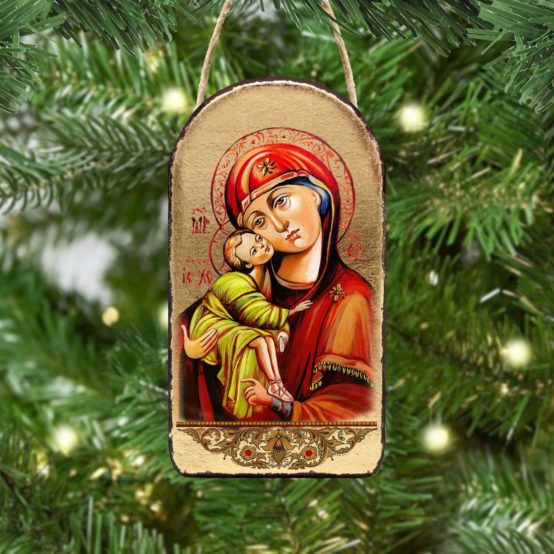 Holy Virgin Mary Religious Orthodox Sacred Icon Ornament - Inspirational Icon Décor - 87011