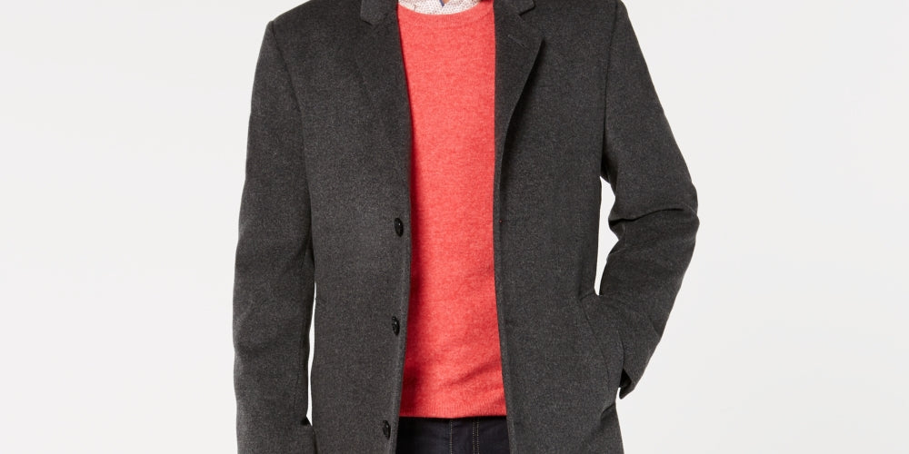 Michael Kors Men's Madison Wool Blend Modern Fit Overcoat Gray Size 40 by Steals