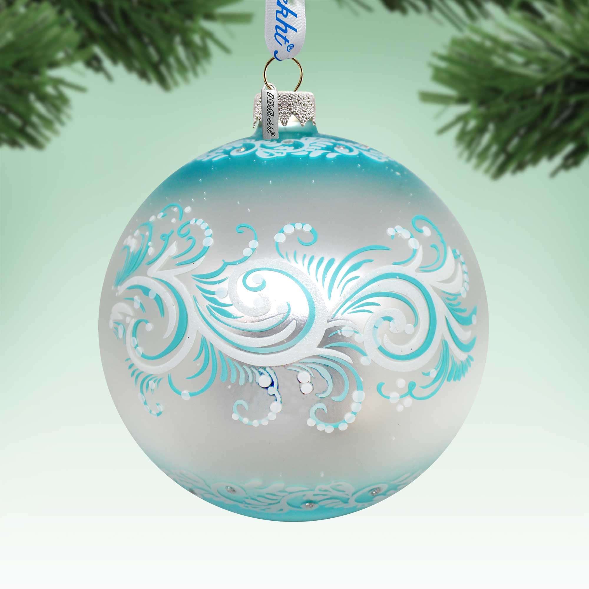 Christmas Arrival Lg Glass Ornament in Blue by Gelsinger - Christmas Decor - 73921B-DG