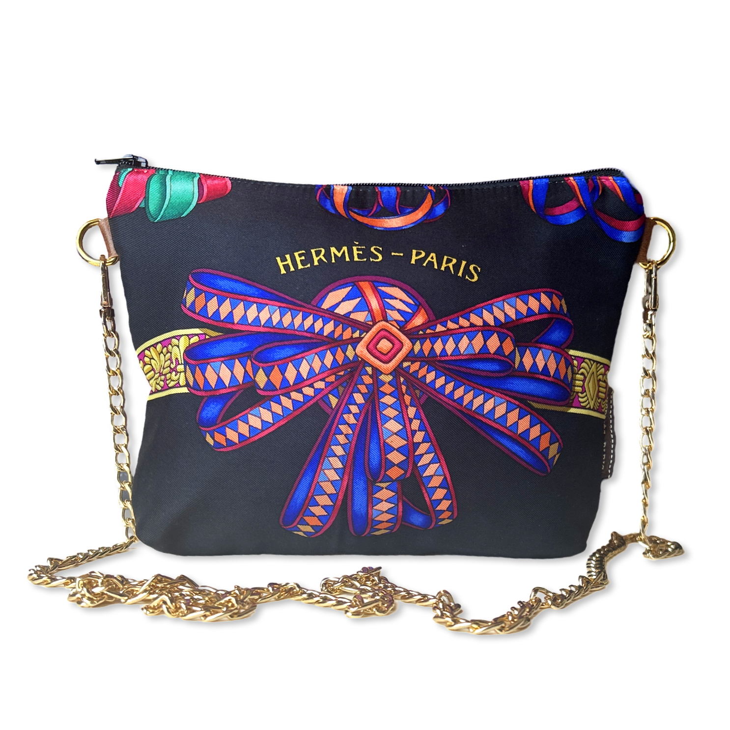 Rubans du Cheval Noir Vintage Silk Scarf Crossbody Bag