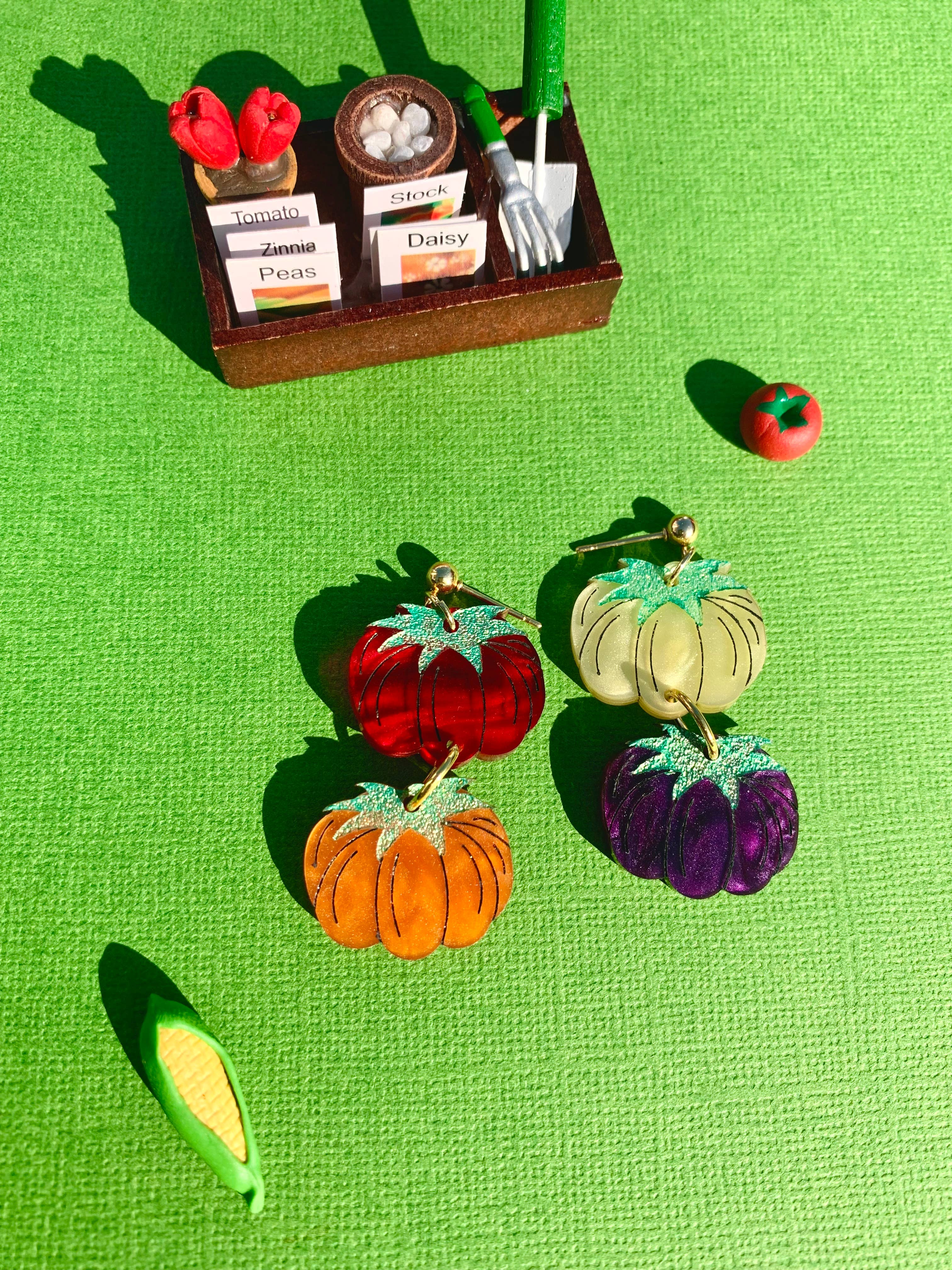 Heirloom Tomato Acrylic Earrings