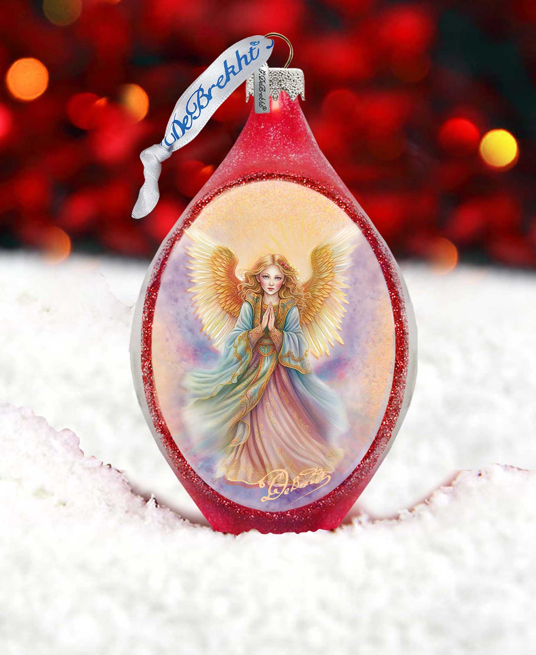 Angel Drop Glass Ornament by G. Debrekht - Nativity Holiday Decor - 757-051
