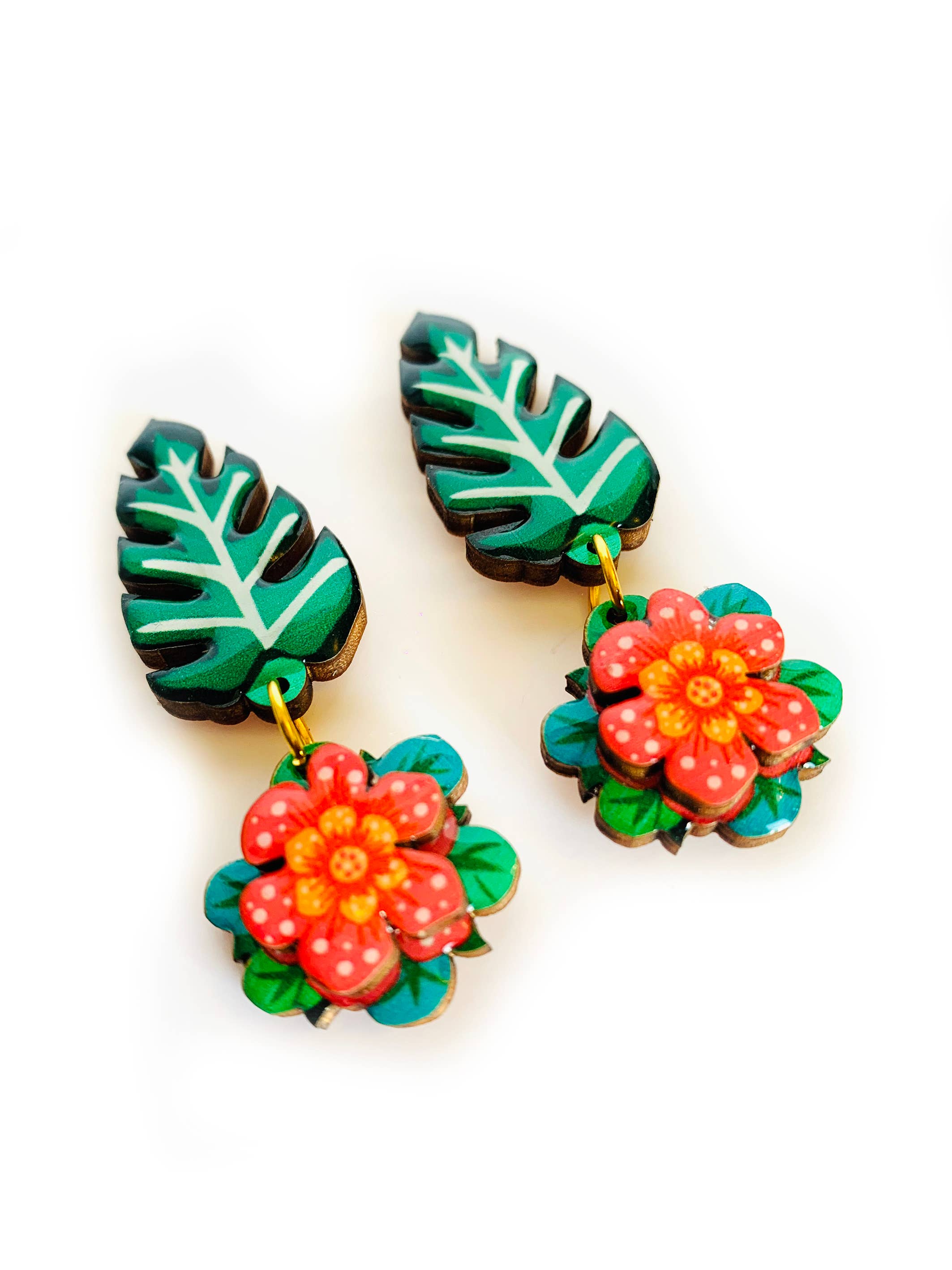 Tropical Flower Earrings by Rosie Rose Parker