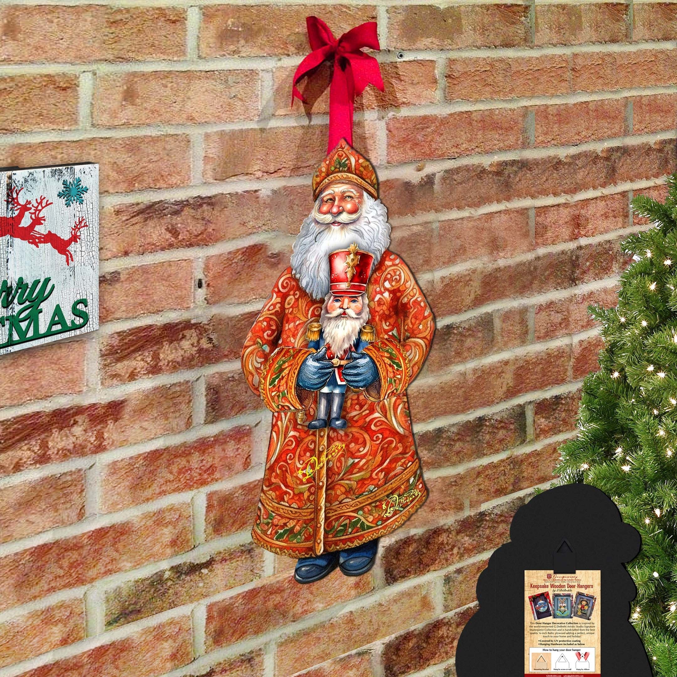 Santa's Holiday Nutcracker Holiday Door Decor by G. Debrekht - Christmas Santa Snowman Decor - 8691401H