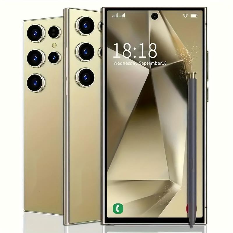 8GB+256GB I24 Ultra Android 13 Smartphone - 7"HD Display, 7000mAh Battery, Built-	 in Stylus Pen, Unlocked Cell Phone For Global Use(Gold)