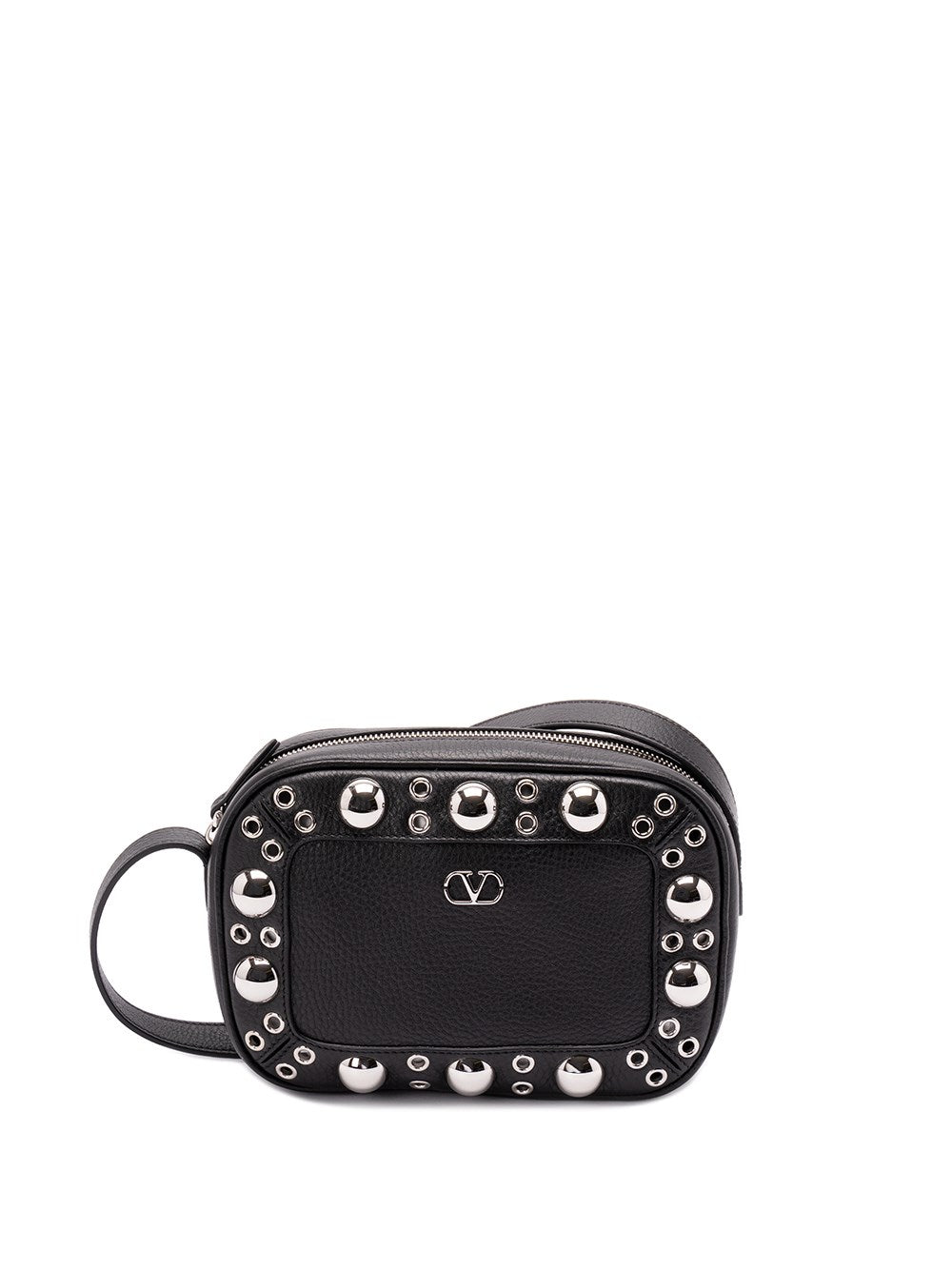 Valentino Garavani Men `Nellcote` Multi Studs Logo Leather Crossbody Bag