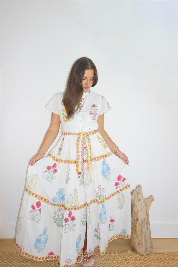 Valerie Tier Dress in Mixed Print Floral
