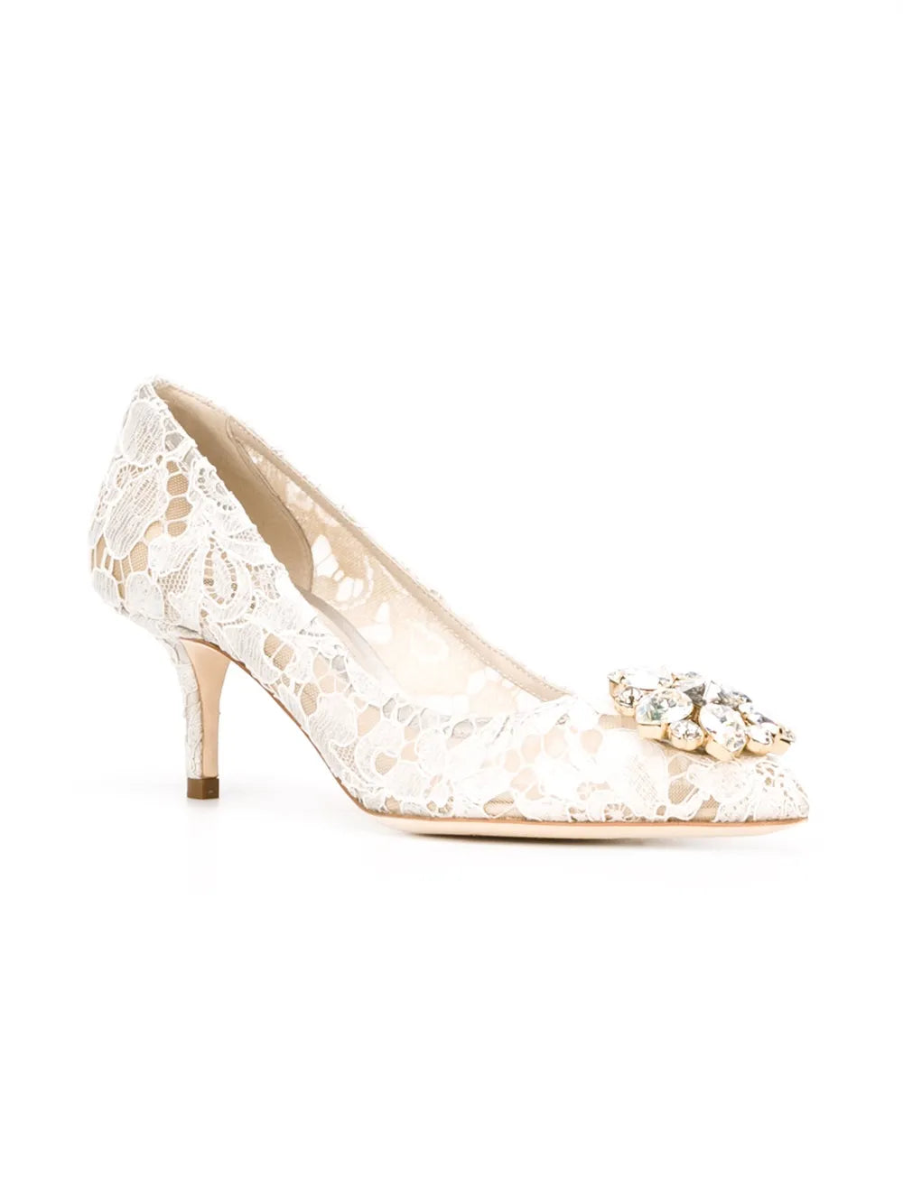 Dolce & Gabbana Women Lace Rainbow Pumps With 60Mm Brooch