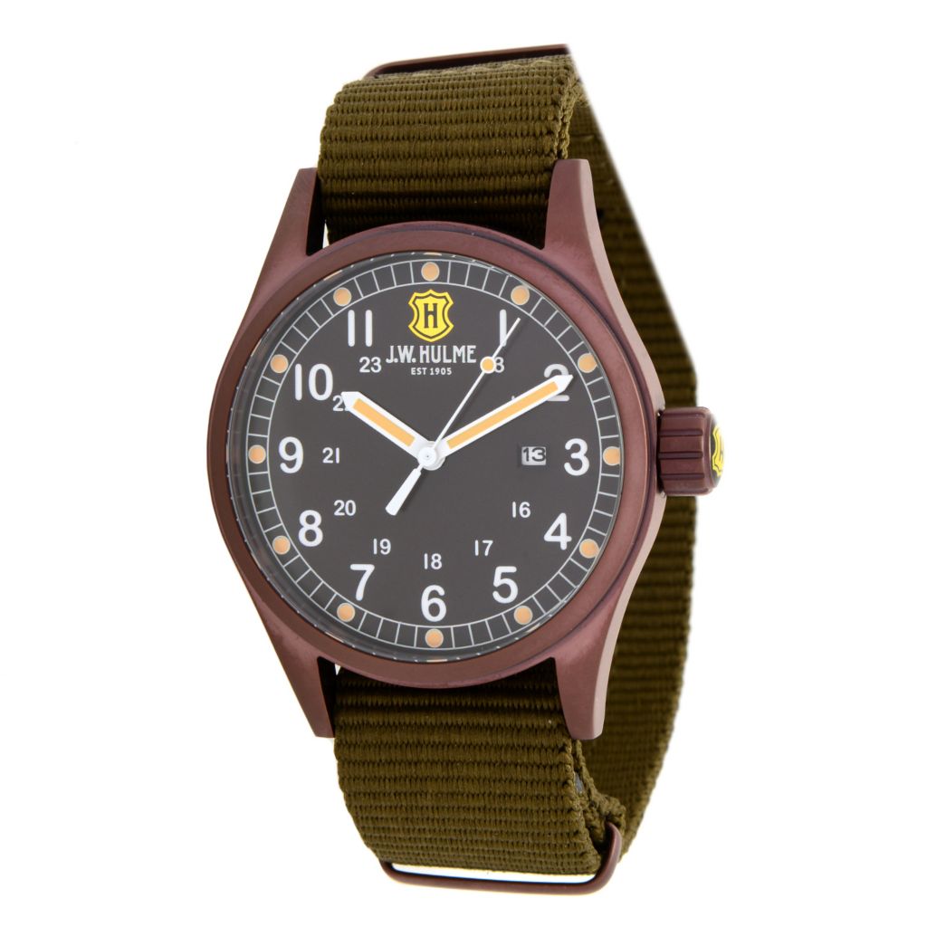 J.W. Hulme 42mm Quartz Date Nylon Strap Watch by Steals
