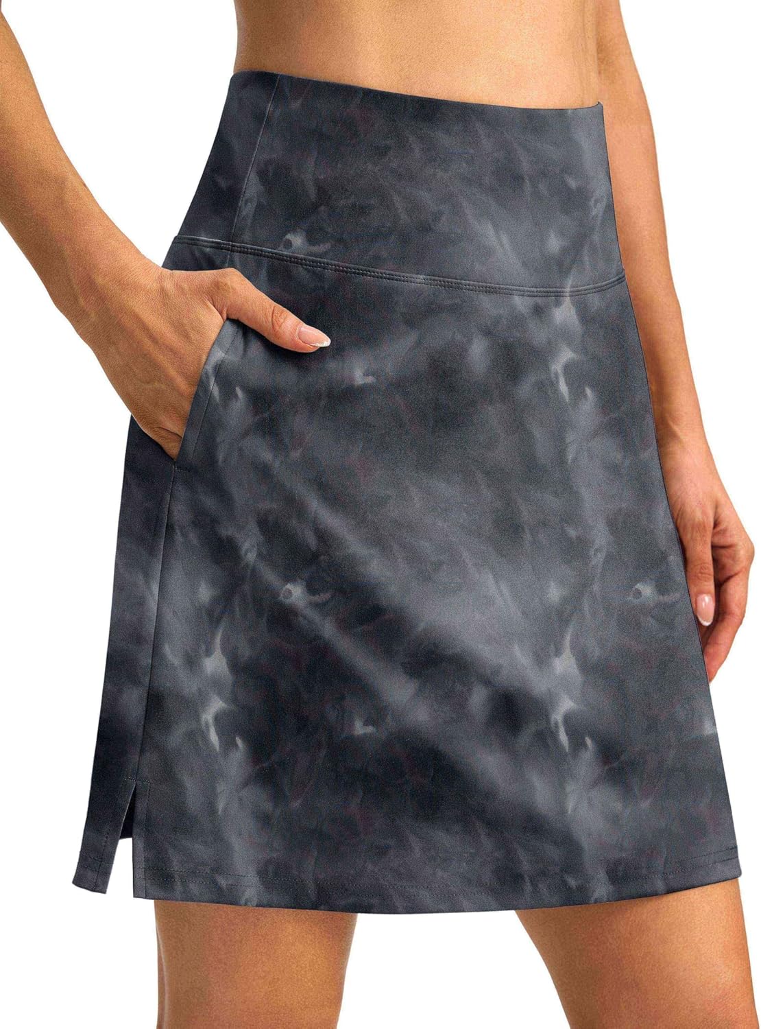 SANTINY 18" Skorts for Women 3 Pockets High Waist Long Athletic Tennis Skirt Golf Skort for Casual Summer Travel