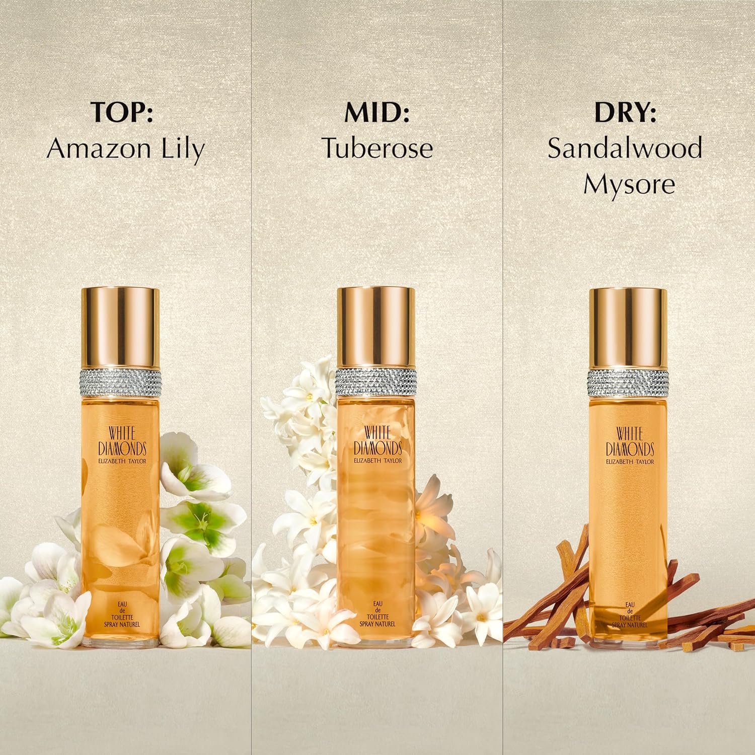 Elizabeth Taylor White Diamonds Women's Perfume, Long-Lasting Floral Fragrance for Her, Eau de Toilette EDT Spray, 3.3 fl oz