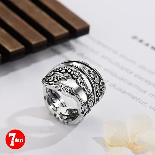 925 Steling Silver Zaoune 100% Apollo Vintage Silver Spoon Rings