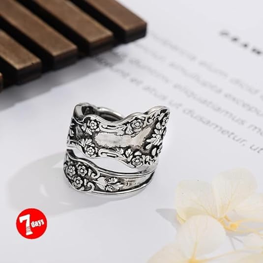 925 Steling Silver Zaoune 100% Apollo Vintage Silver Spoon Rings