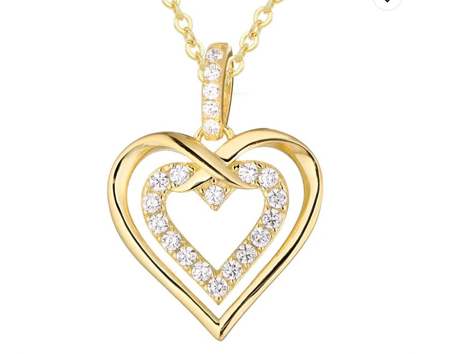 925 Sterling Silver Rhodium 1.1mm Cable Chain Lobster Clasp 0.05ct Diamond Open Love Heart Necklace 18 Inch Jewelry Gifts for Women