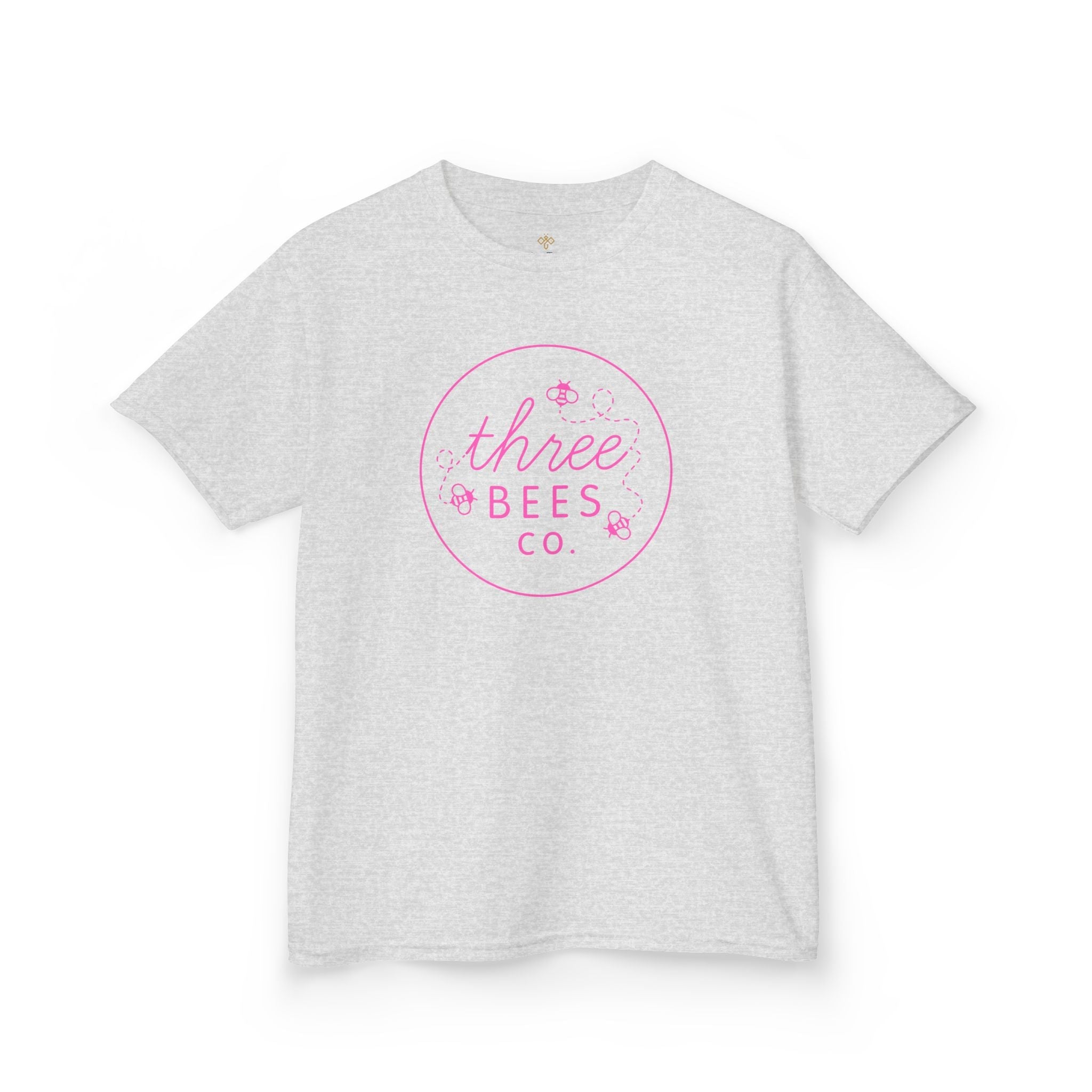 Kids Heavy Cotton Gildan Three Bees Classic Logo in Pink Hive Tee