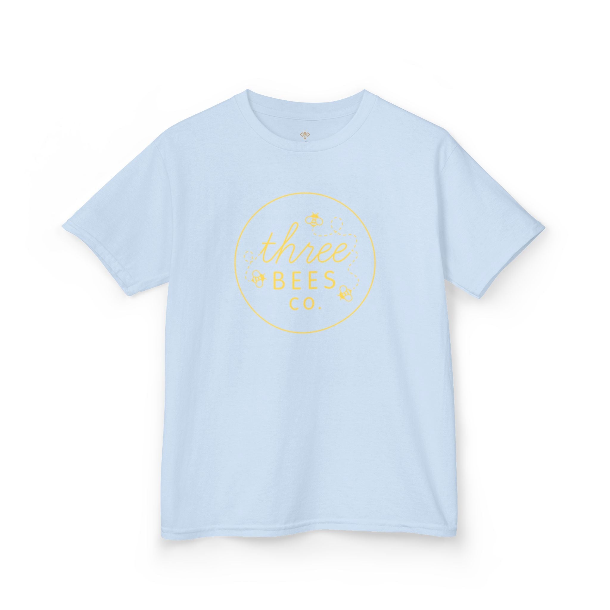 Kids Heavy Cotton Gildan Three Bees Classic Logo in Yellow Hive Tee