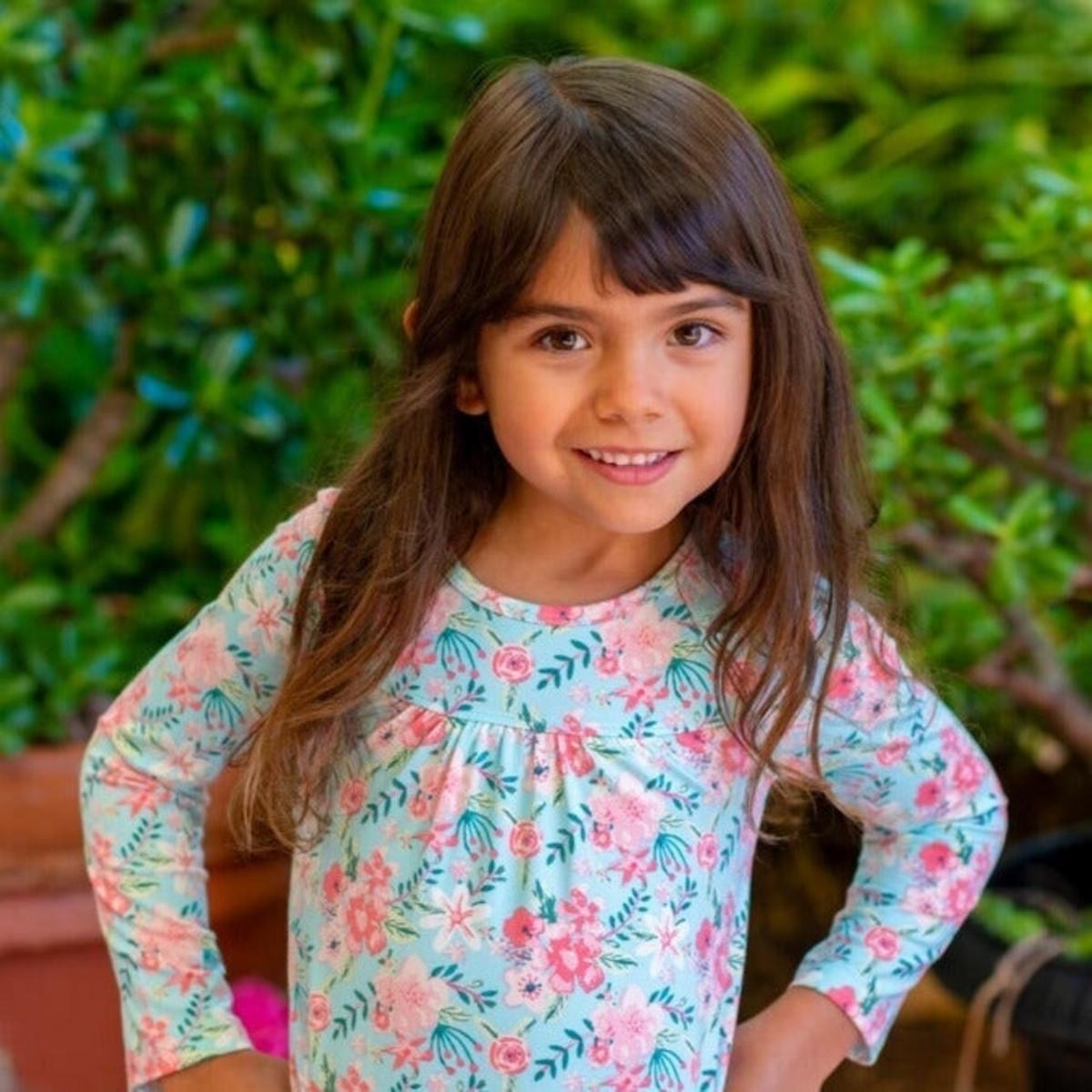 Boho Dress - Aqua Floral