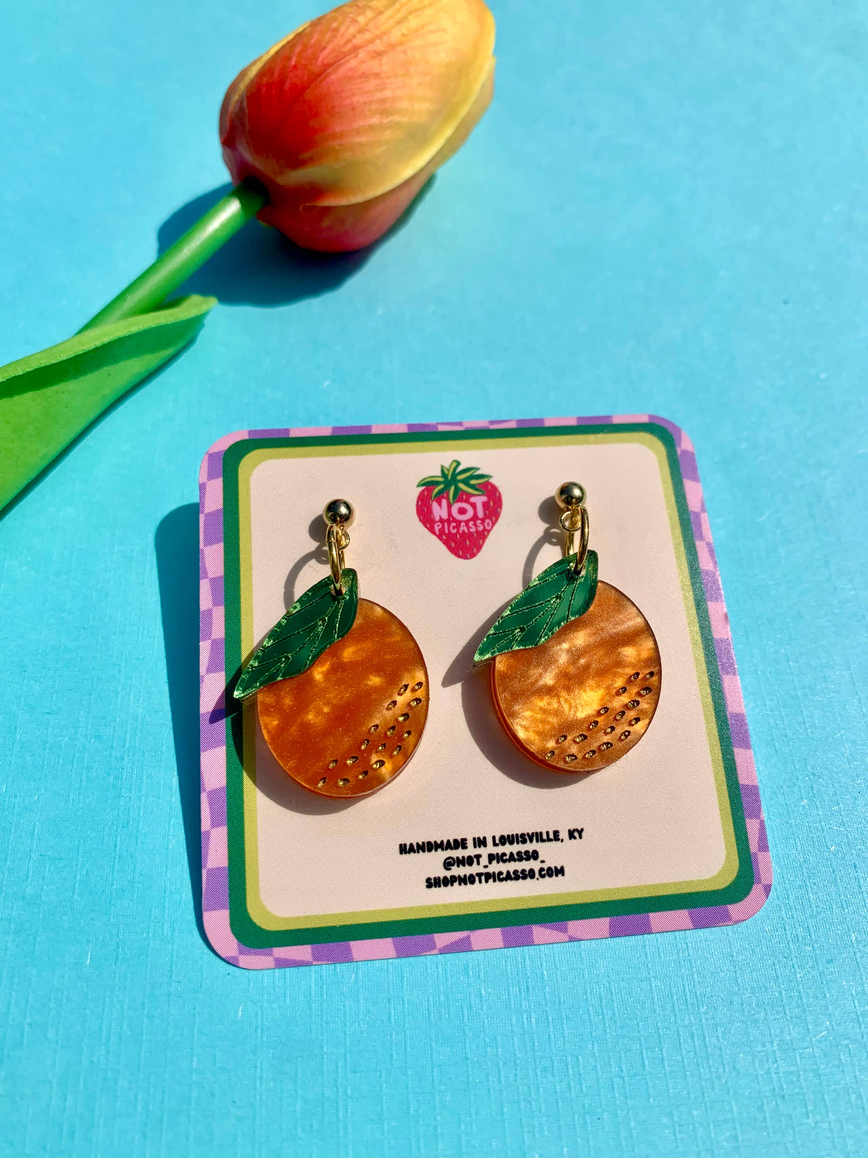 Mini Oranges Acrylic Earrings